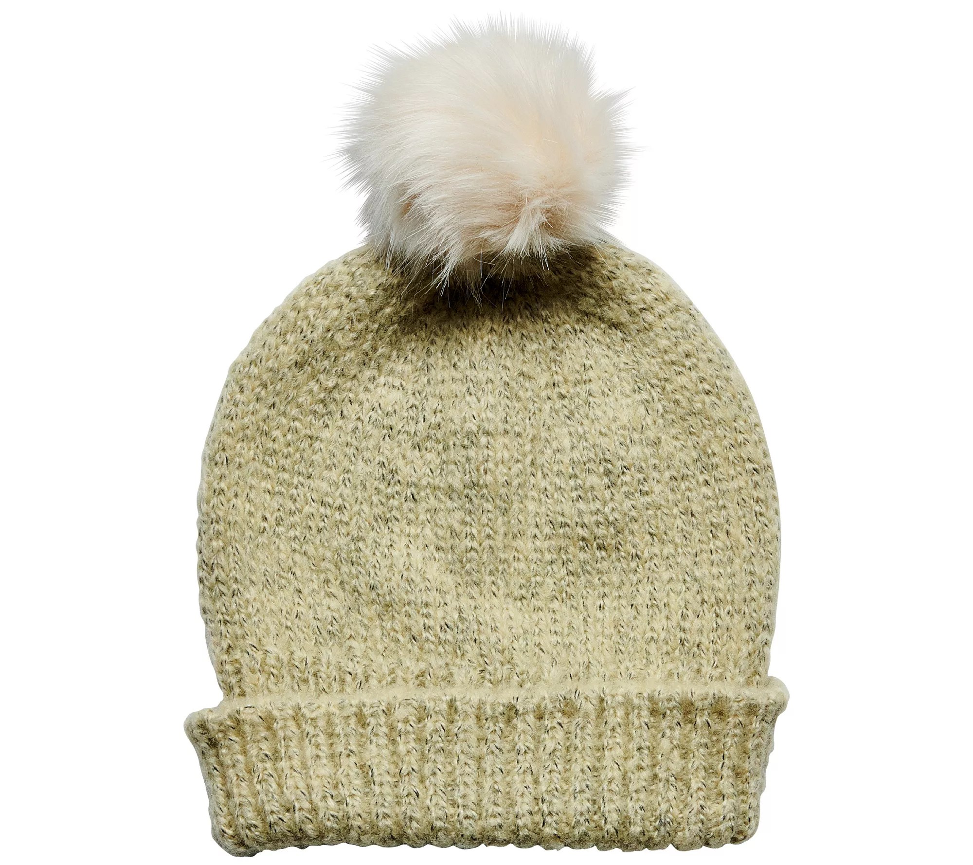 San Diego Hat Co. Solid Knit Beanie w/ Faux FurPomPom