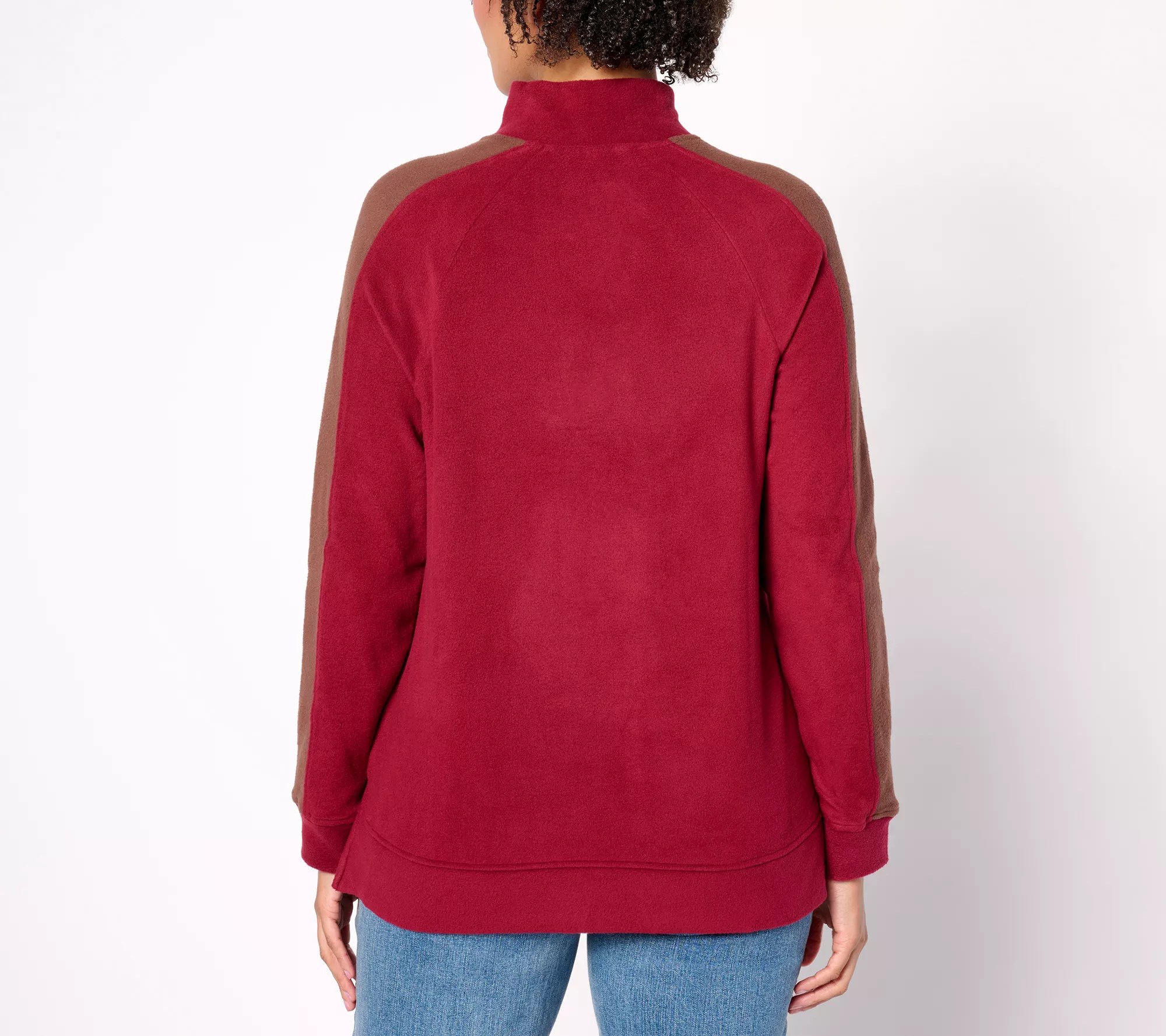 "As Is" Cuddl Duds Fleece with Stretch Mock Neck Pullover