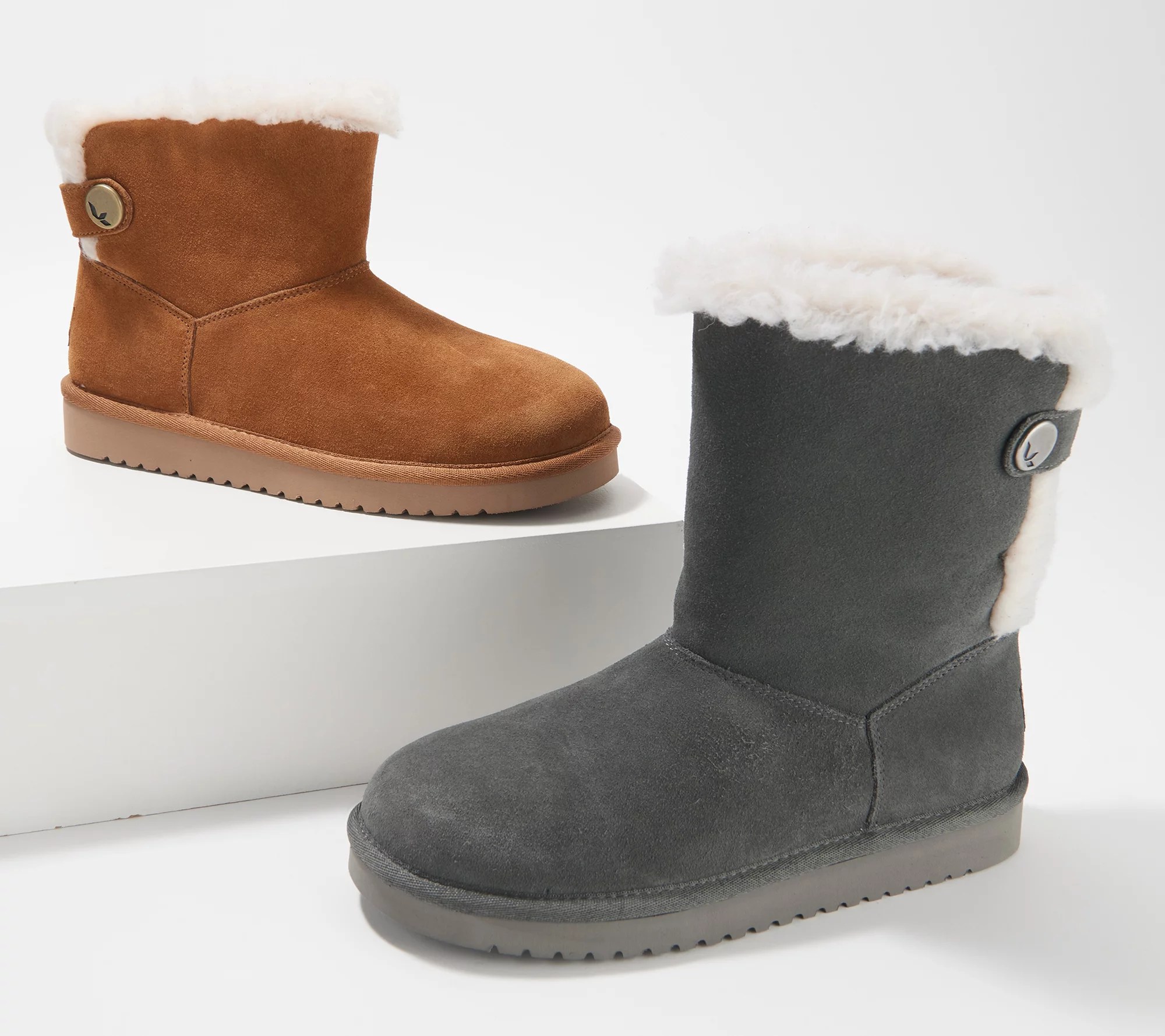 Koolaburra by UGG Choice of Short or Mini Suede Button Boots