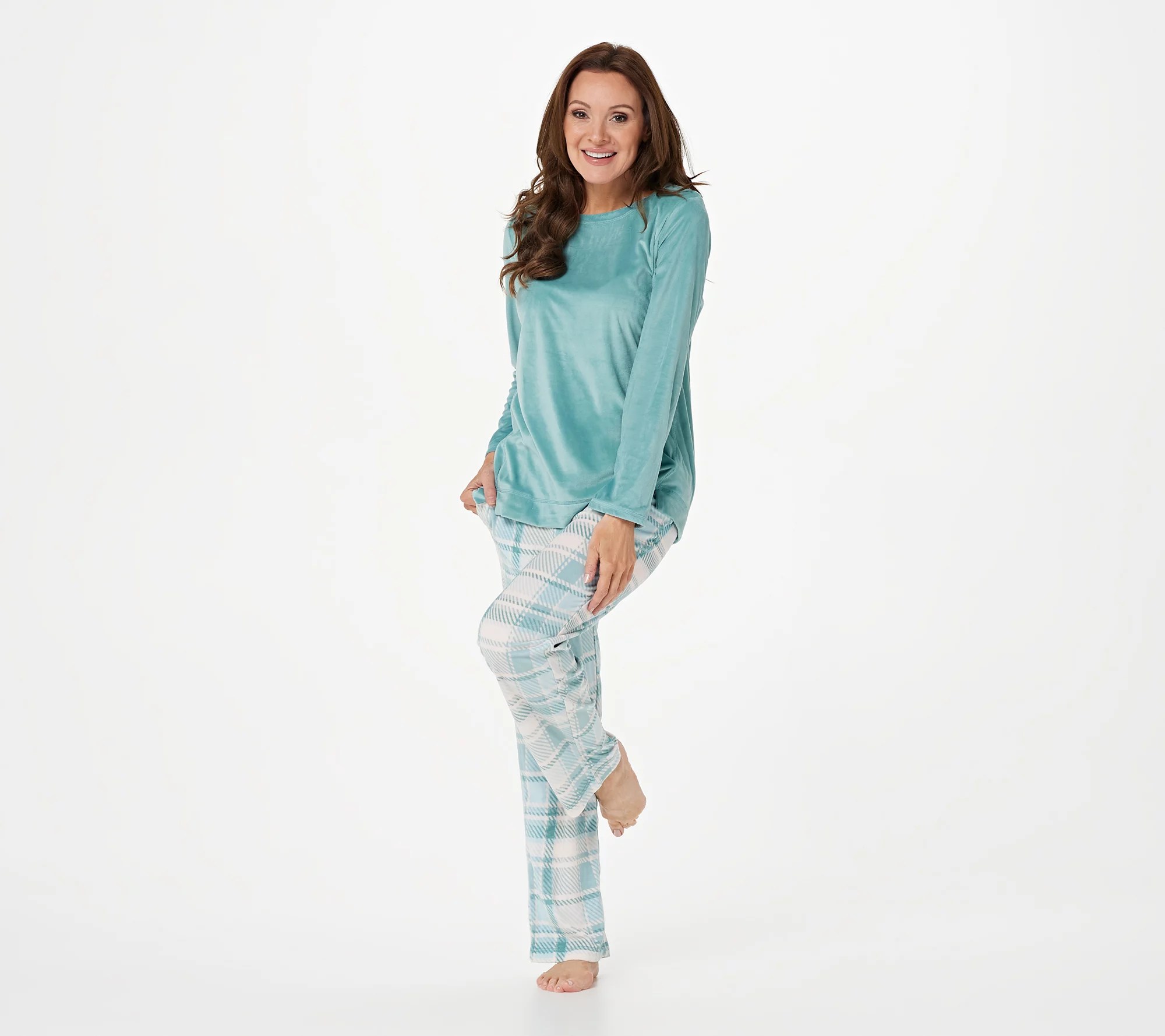 "As Is" Stan Herman Silky Velour Petite Length Novelty Pajama Set