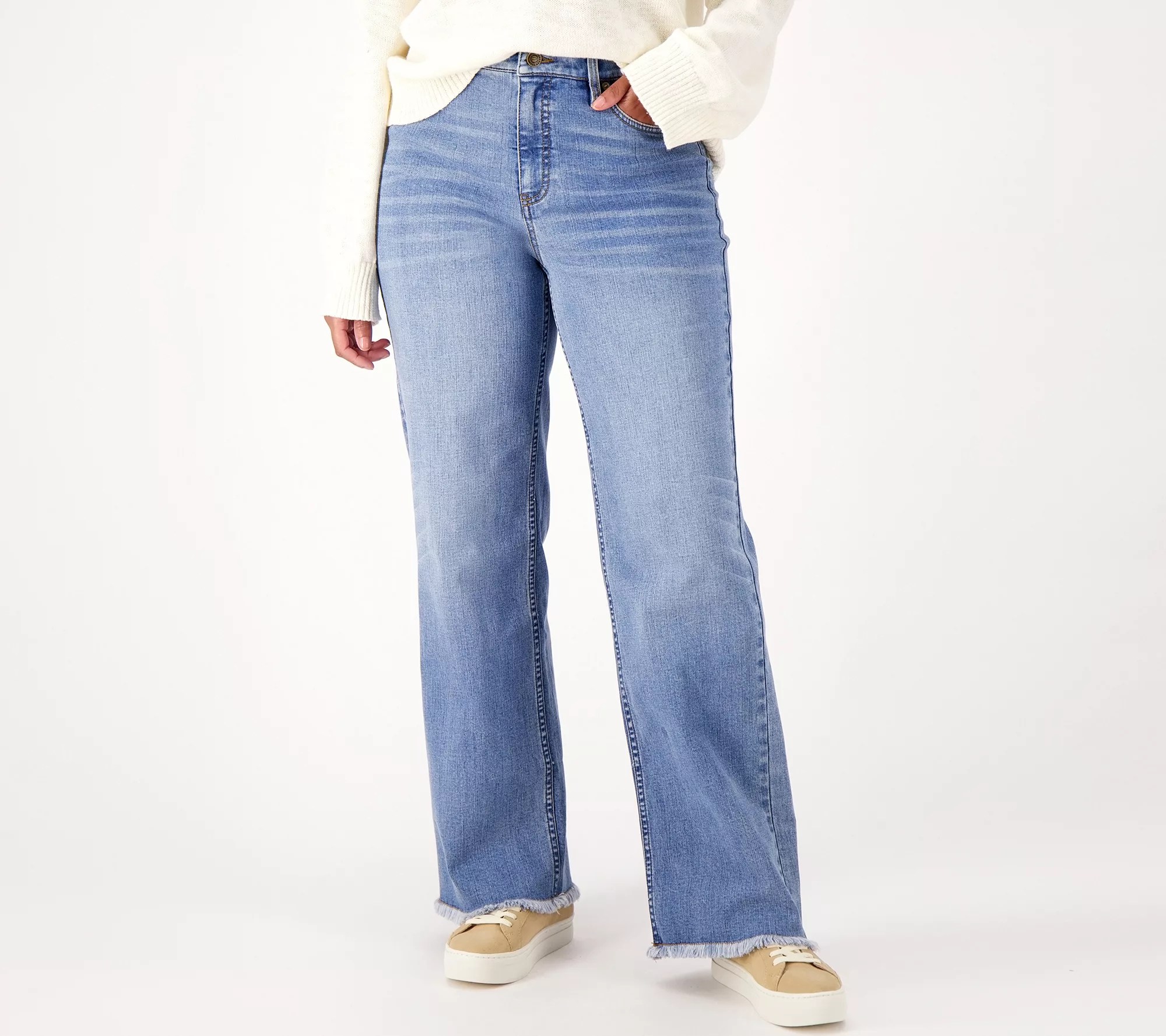 Candace Cameron Bure Petite Pacific Denim Wide Leg Jean