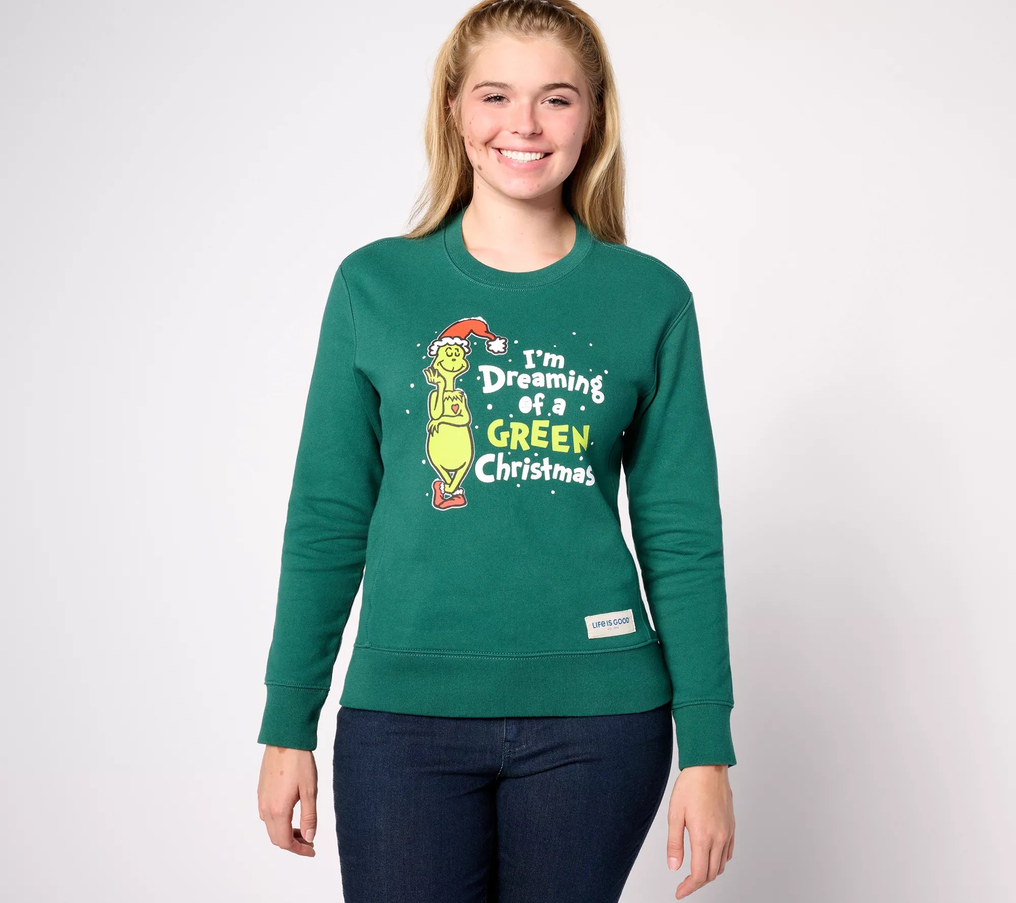 Life is Good x The Grinch Women's Simply True Fleece Crew