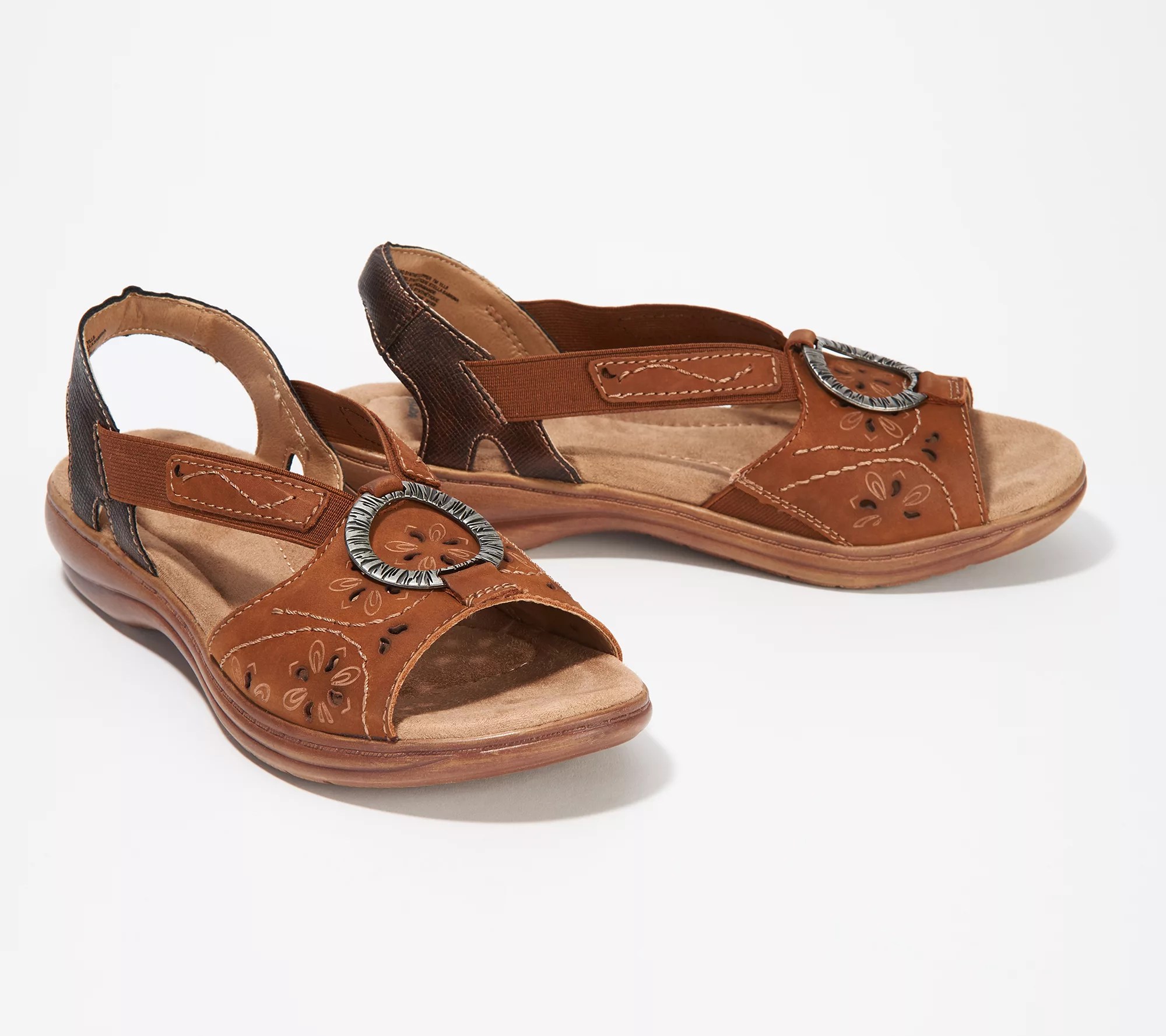Earth Origins Leather Sandals with Metal Detailing Stella Sabrina