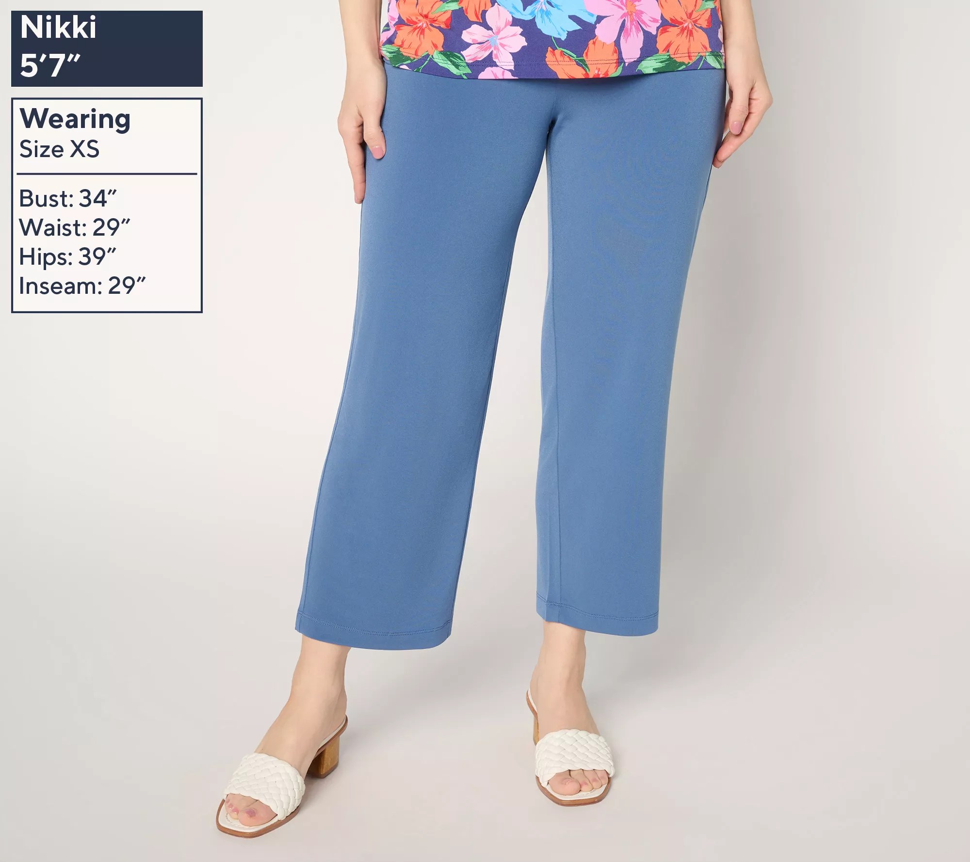 Susan Graver Essentials Petite Liquid Knit Crop Pants