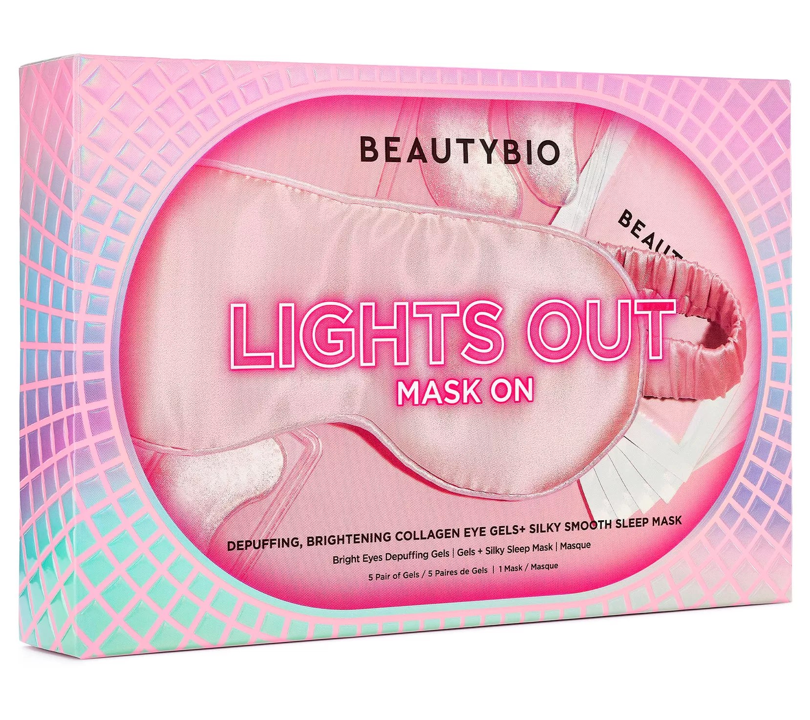 BeautyBio Lights Out Mask On Bright Eye Gels & Sleep Mask Set