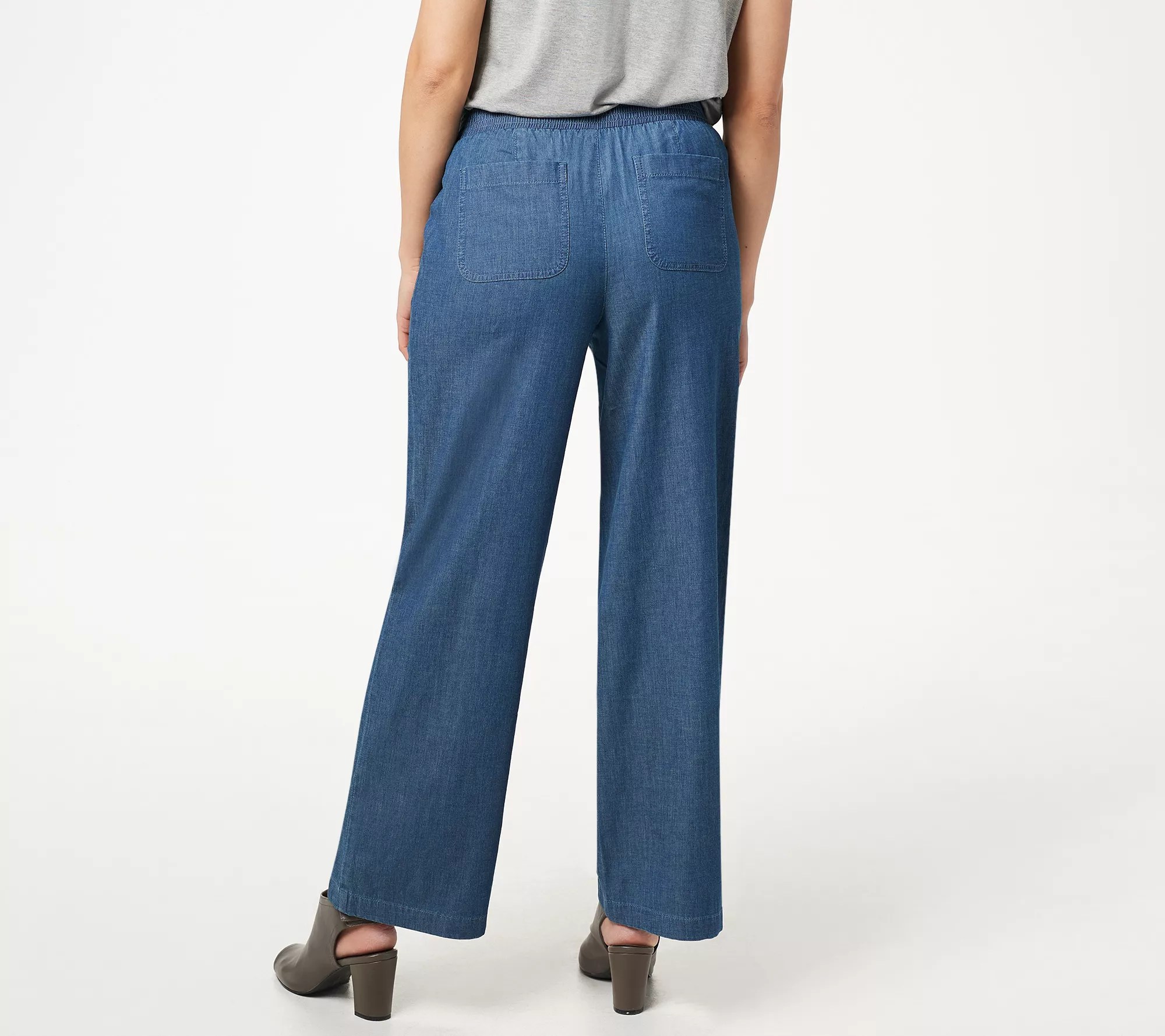 Denim & Co. Stretch Denim WideLeg Pants