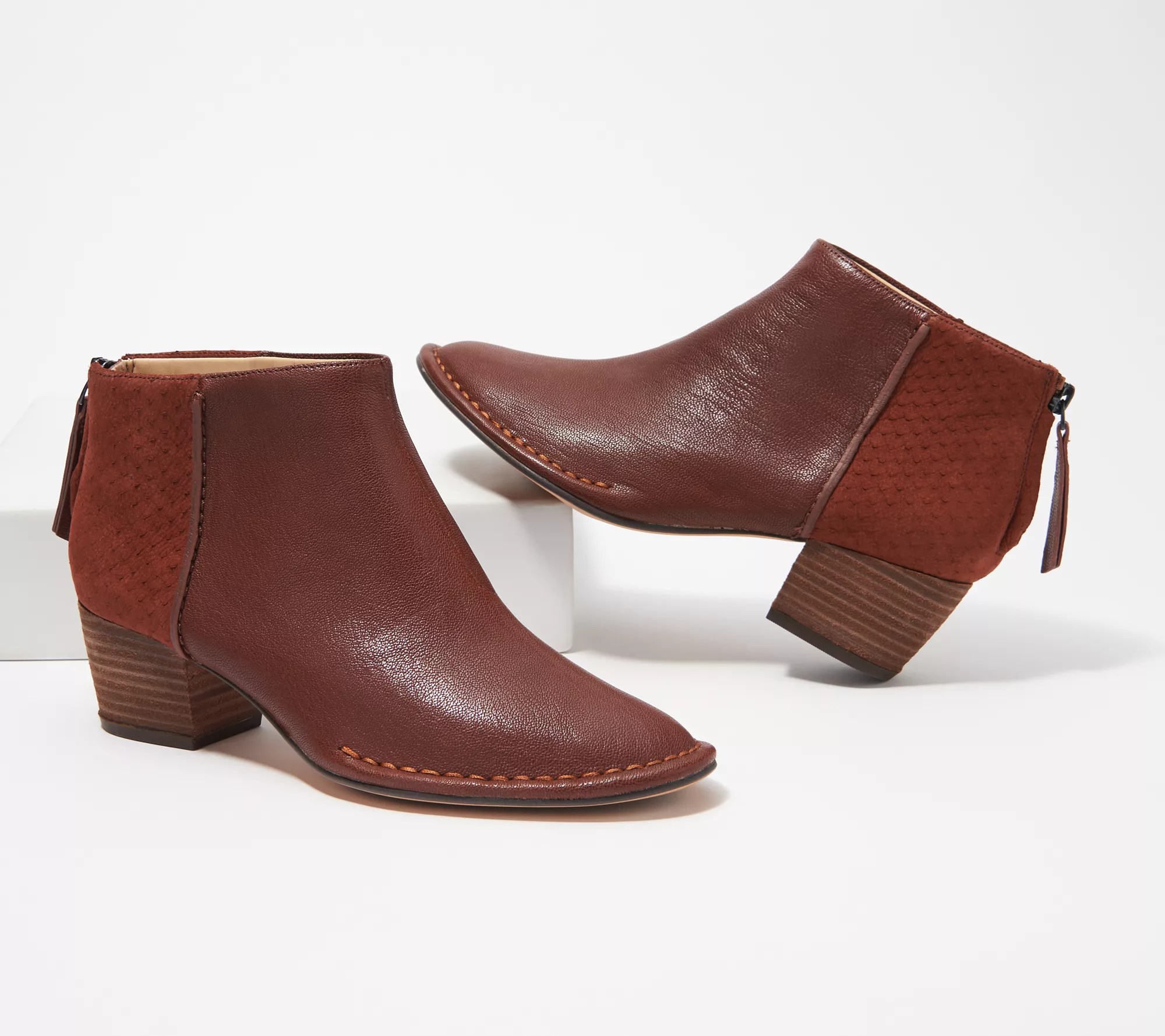 Clarks Leather Ankle Boots Spiced Ruby