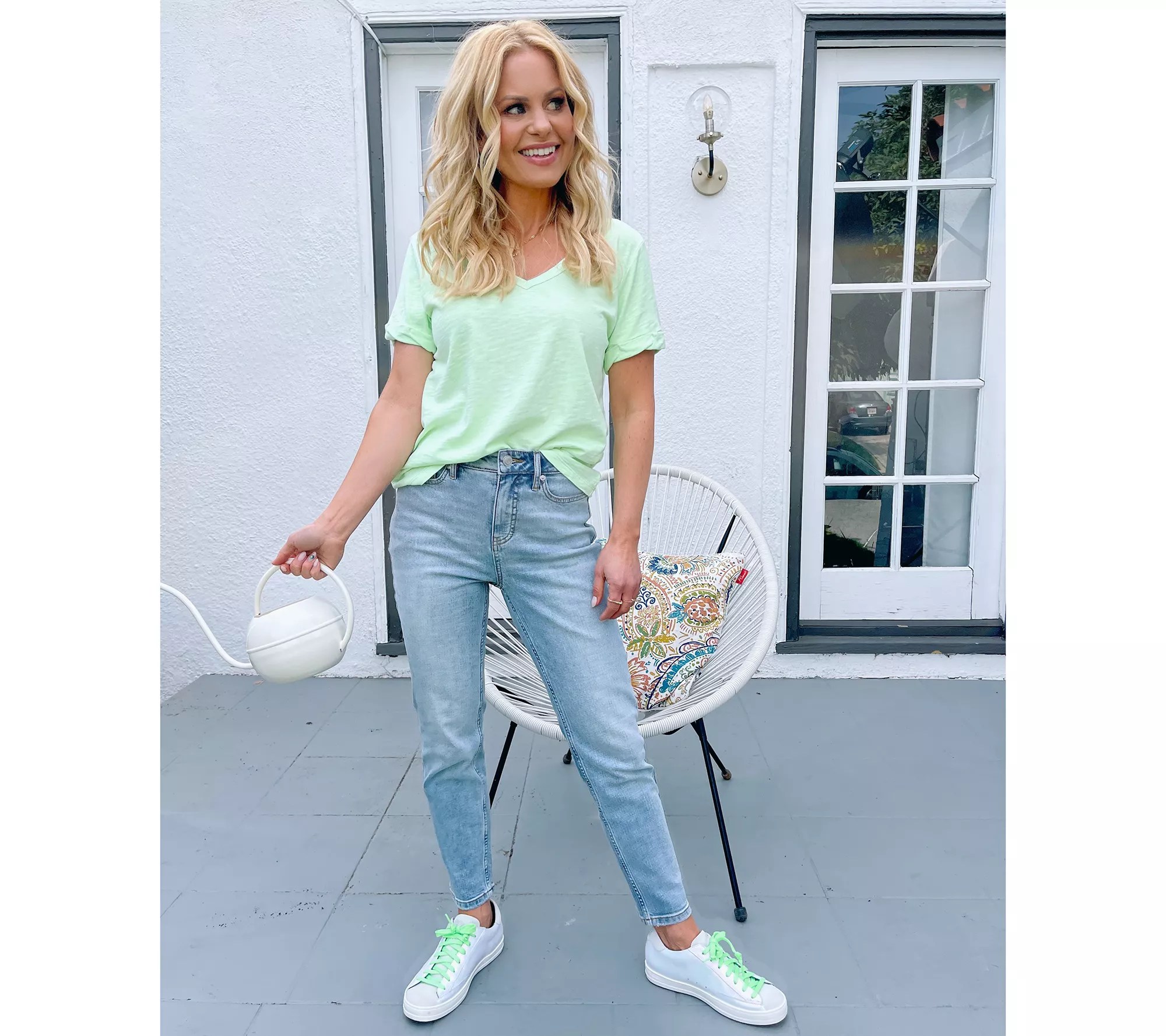 (QVC) Candace Cameron Bure The Sunkissed Garment Dyed Linen Blend Tee