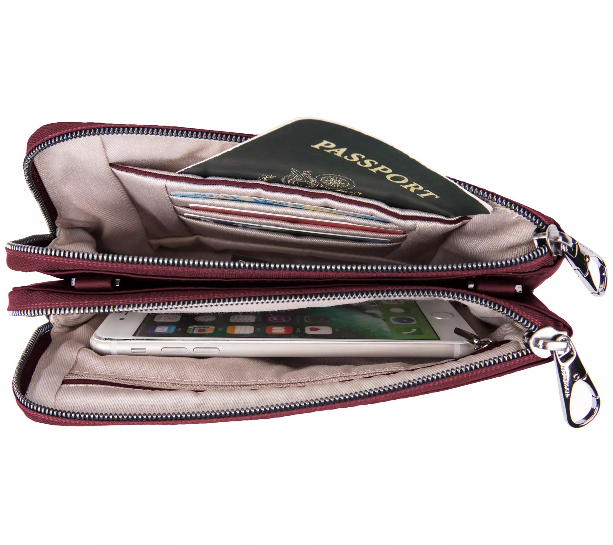 Travelon Parkview AntiTheft Double Zip Crossbody Clutch