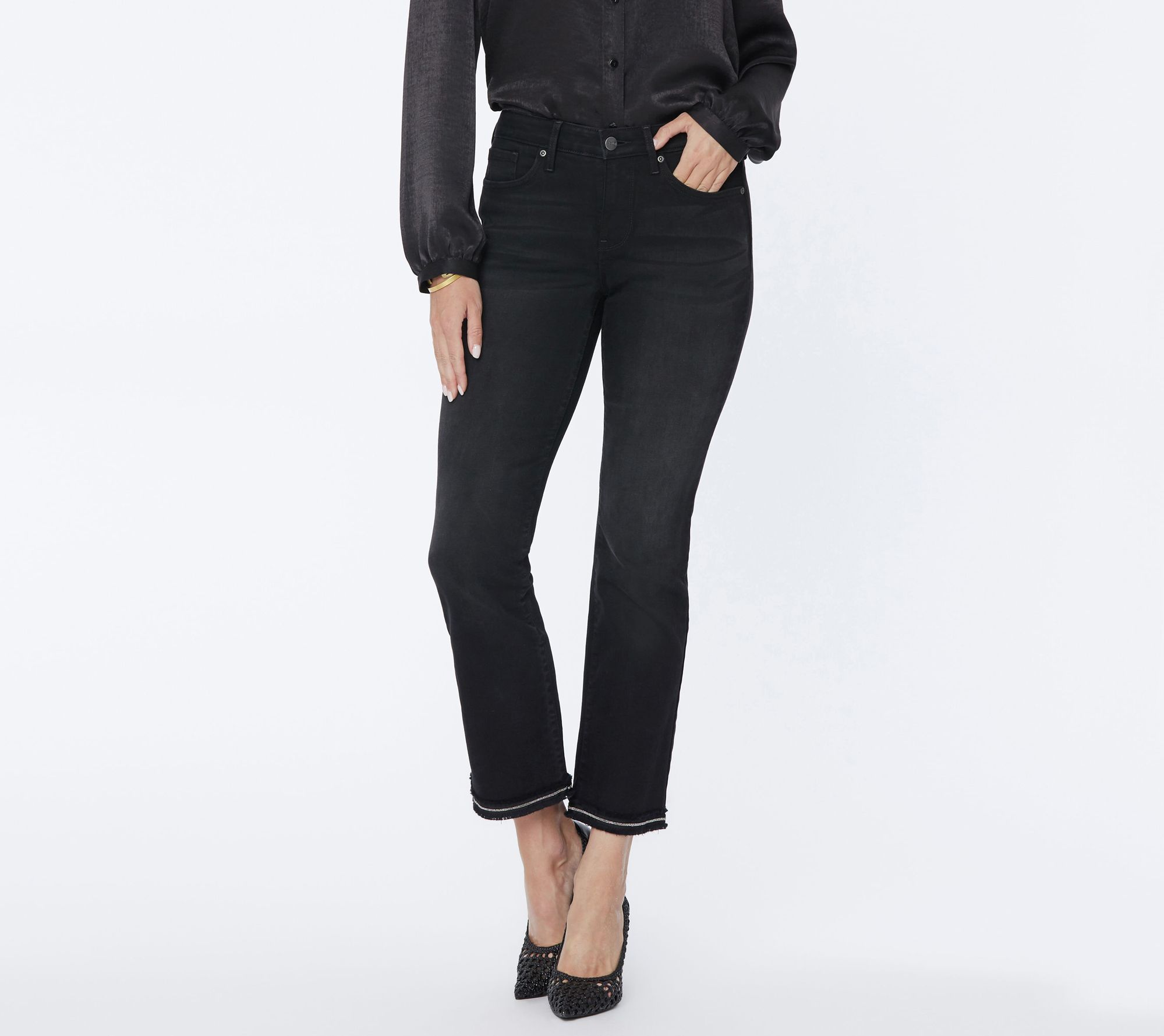 NYDJ Barbara BootCut Ankle Jeans w/ Metallic Tape Hem Glory