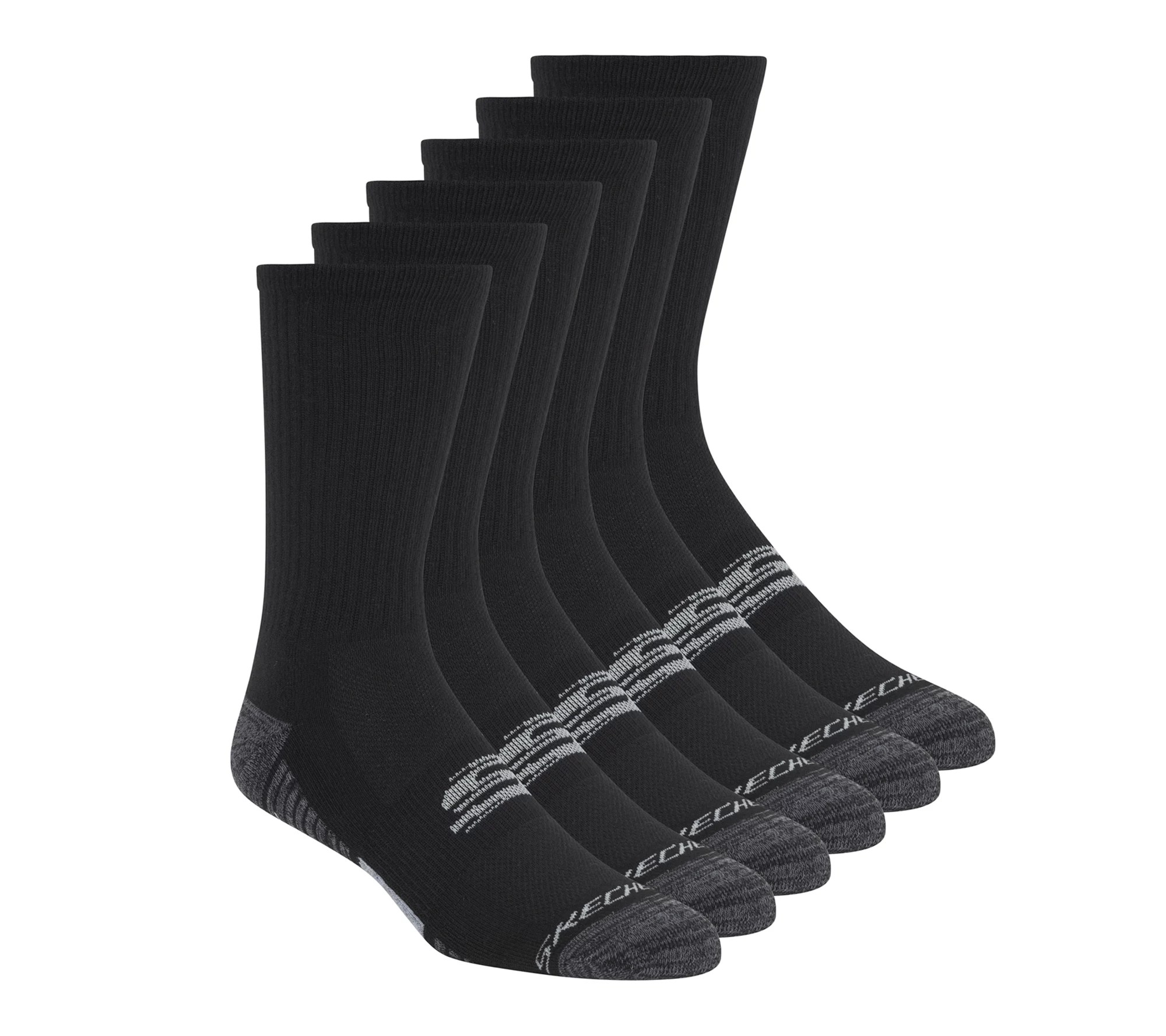 Skechers Men's Black Crew Socks