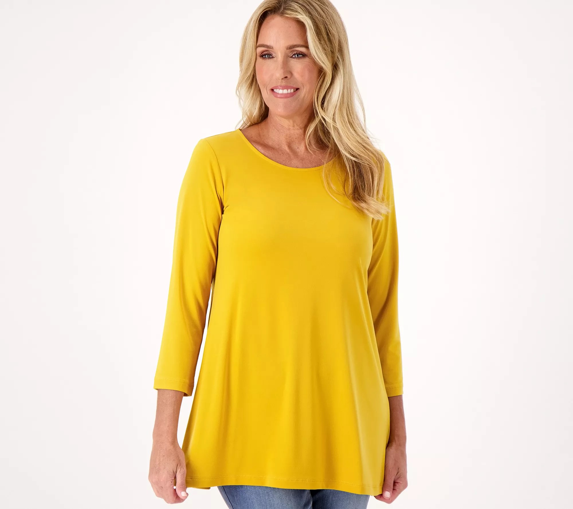 "As Is" Susan Graver Modern Essentials Reg Liquid Knit ALine Tunic