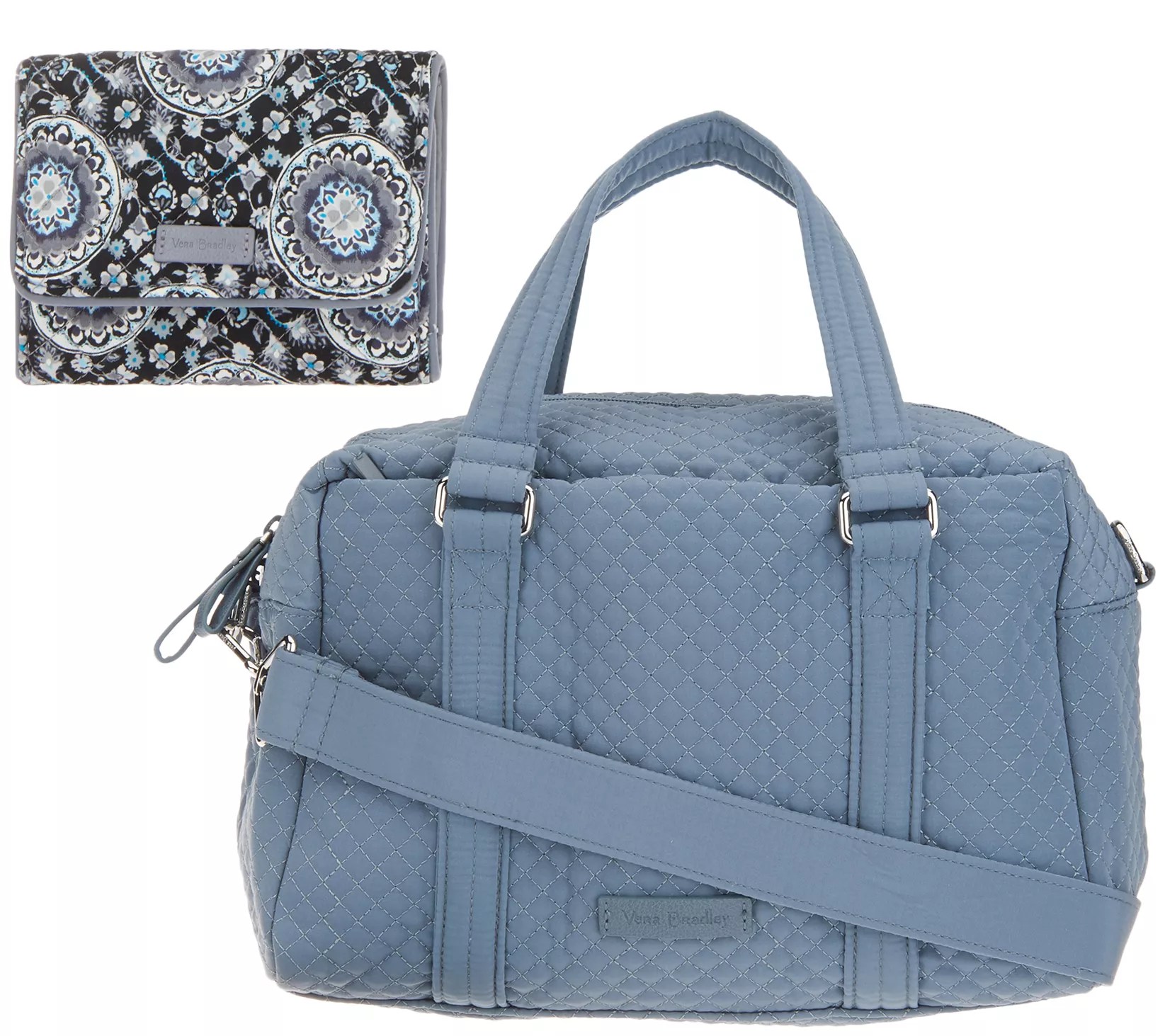 Vera Bradley Microfiber 100 Handbag with RFID Riley Compact Wallet