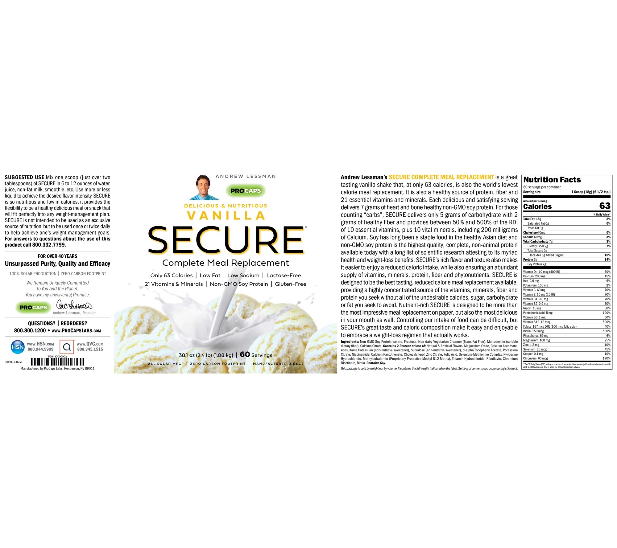 Andrew Lessman Secure Complete Meal Replacement Kit 100 Servings