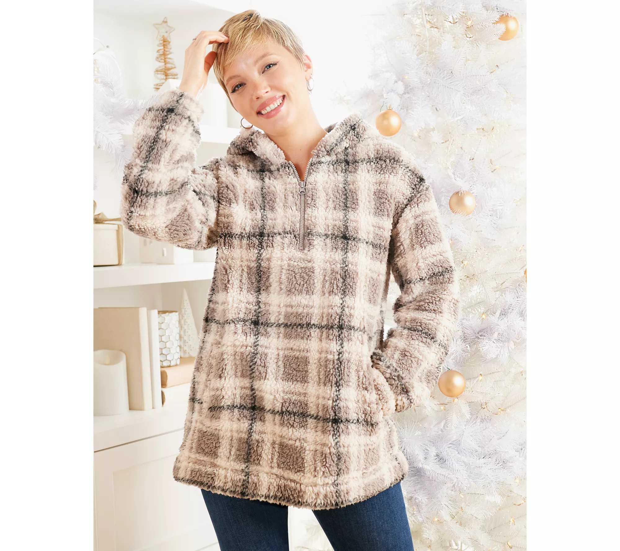 Koolaburra by UGG Brushed Back Sherpa Hoodie Pullover