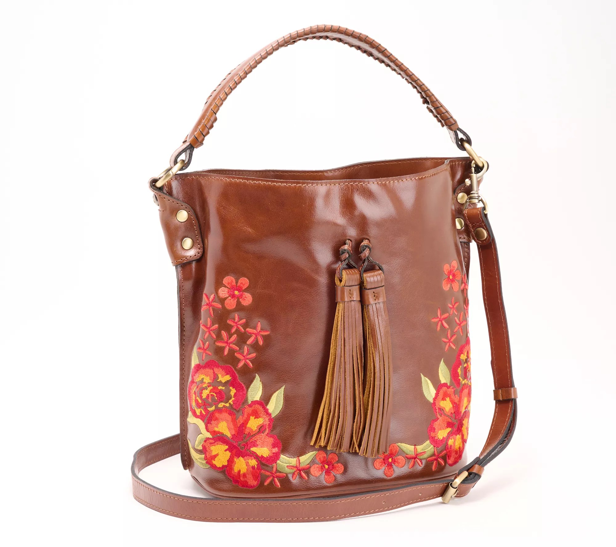 Patricia Nash Embroidered Leather Otavia Bucket Bag