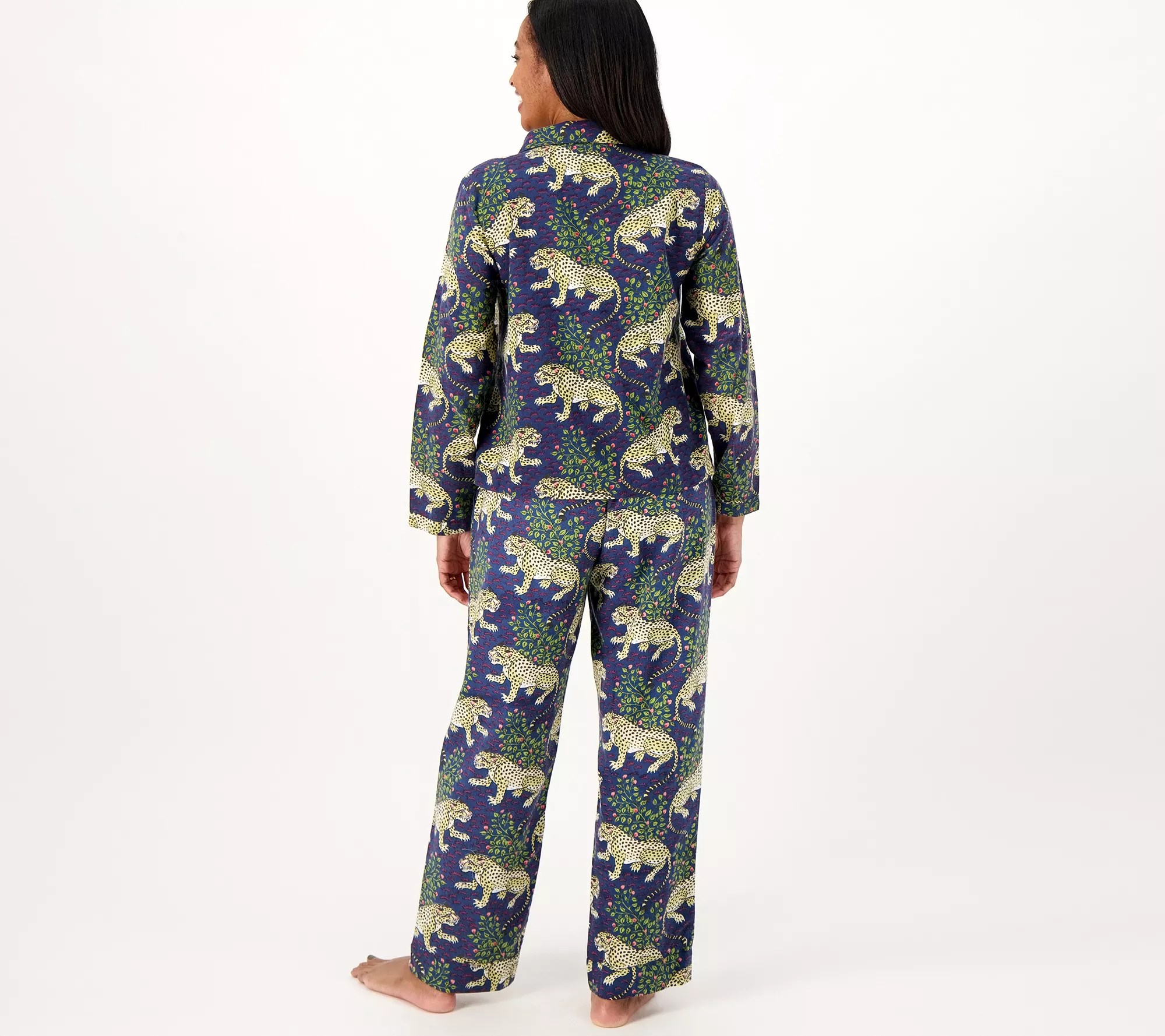 Printfresh Flannel LongSleeve Collared Pajama Set