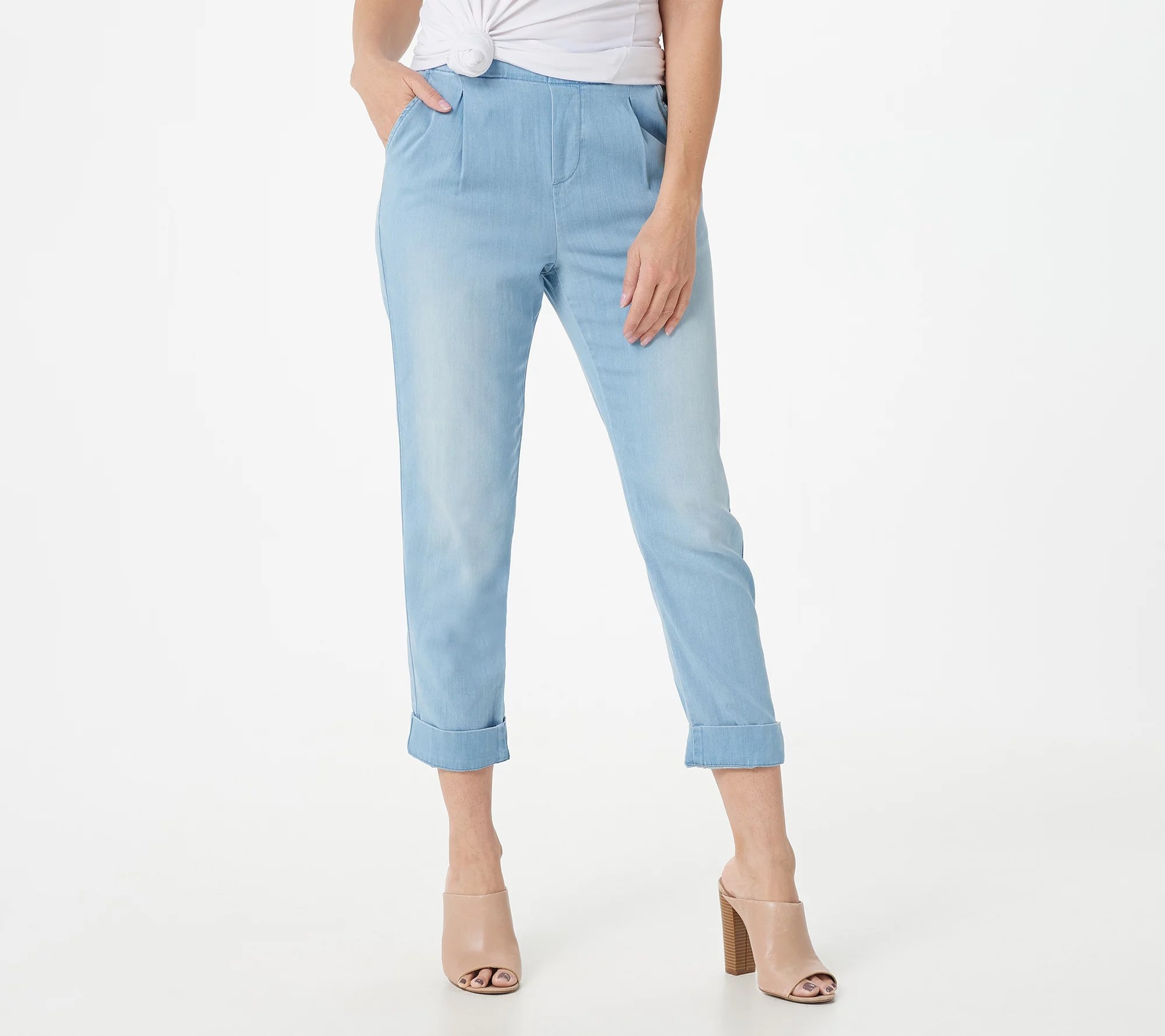Side Stitch Tencera Straight Leg Pleated Pants