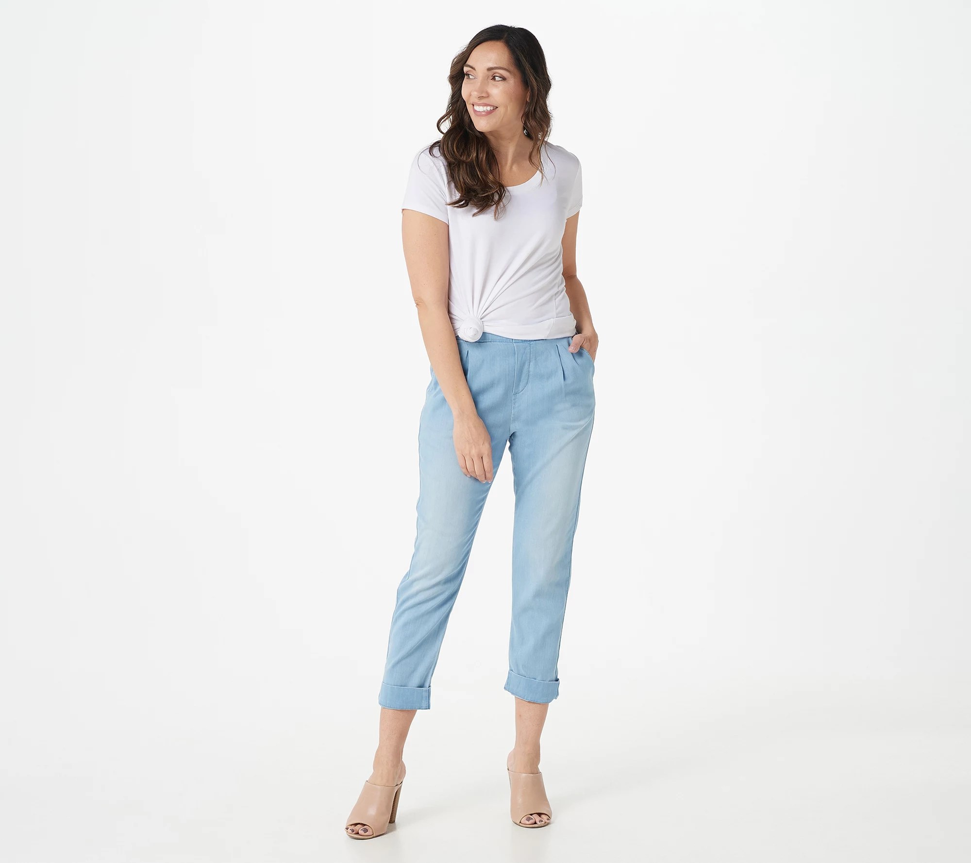 Side Stitch Tencera Straight Leg Pleated Pants