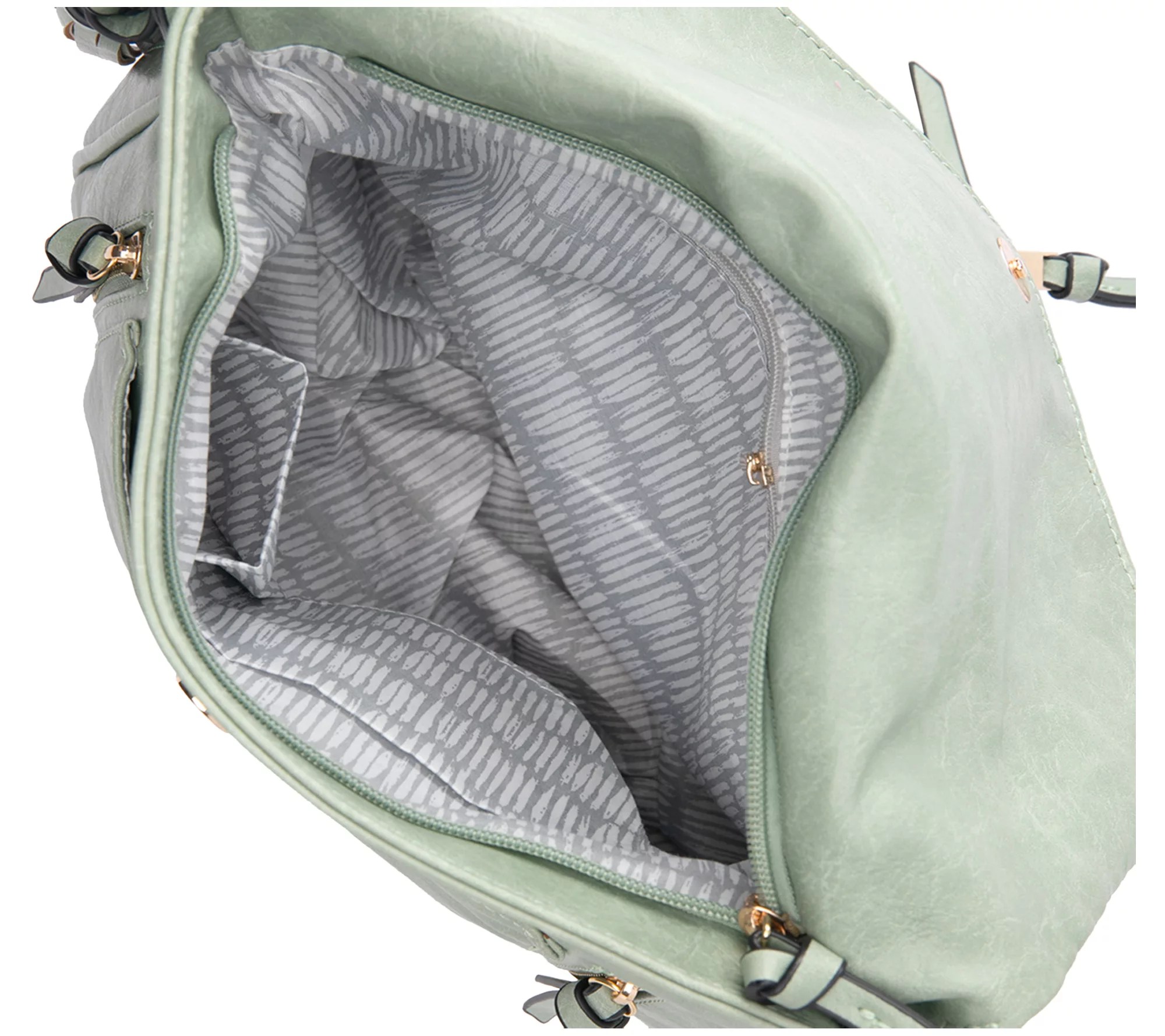 Violet Ray Messenger Bag with Angled Front Flap Kimmie