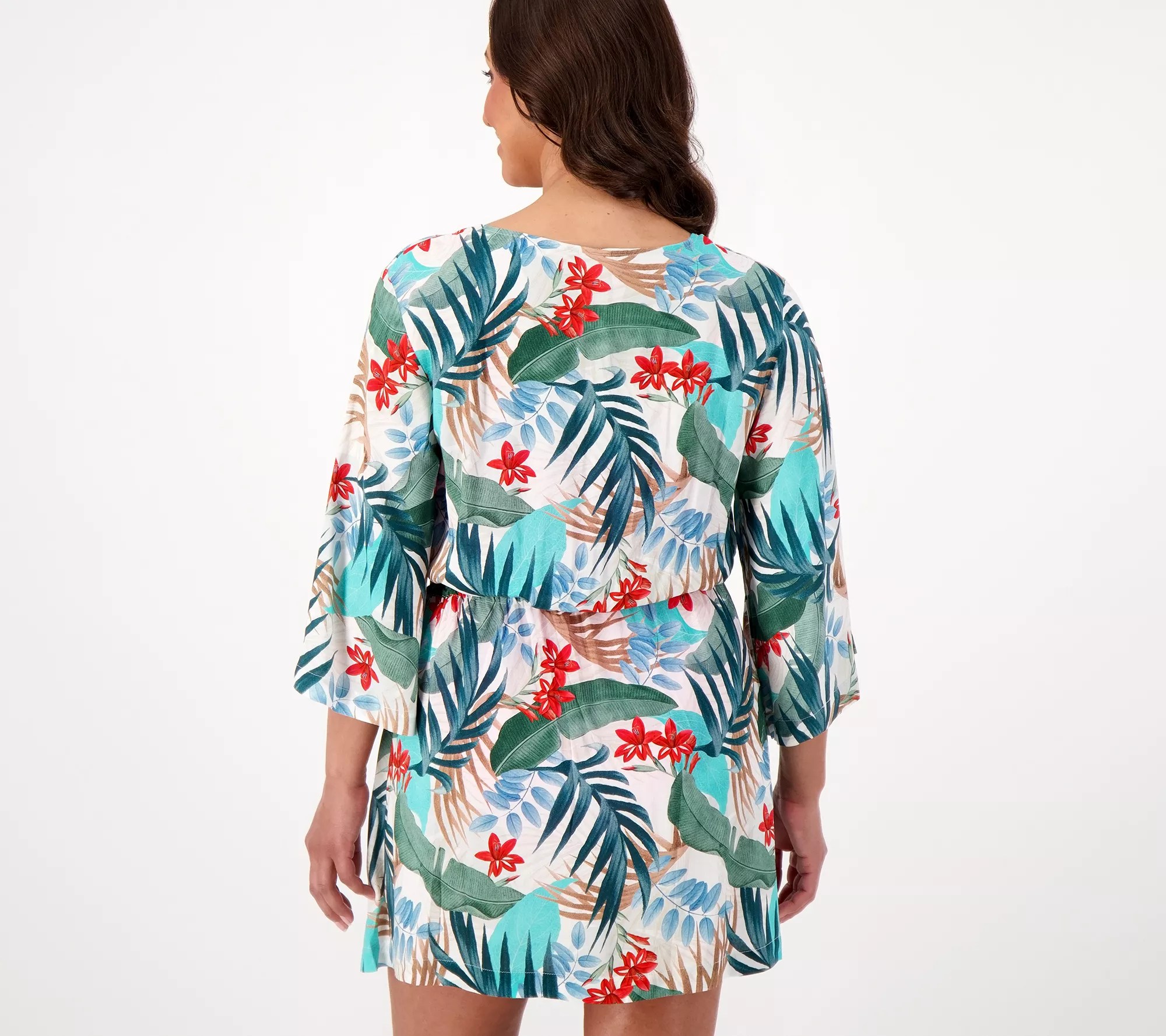 "As Is" Jantzen Woven TieWaist CoverUp Tunic Dress