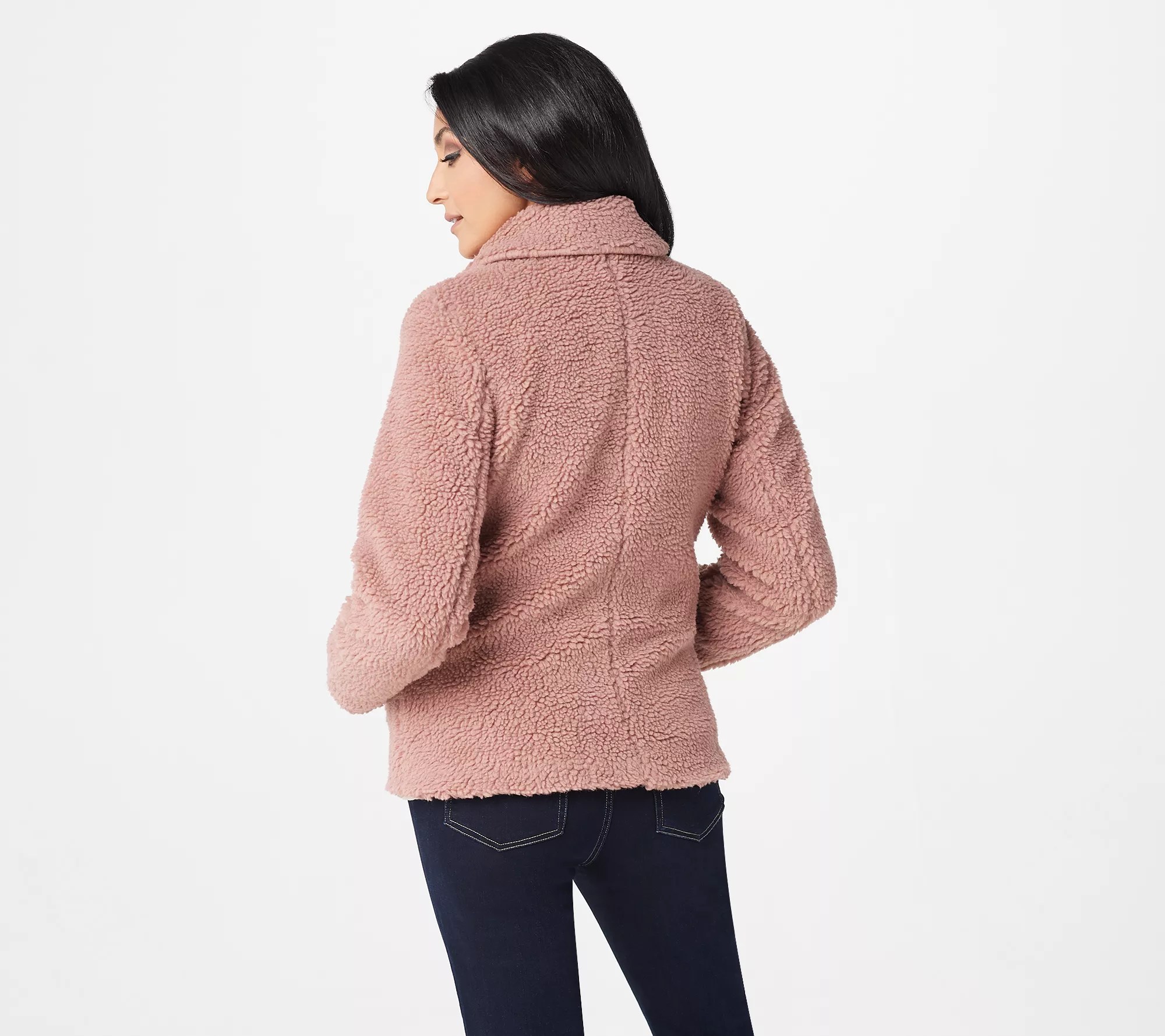 Denim & Co. Faux Sherpa Single Breasted Jacket