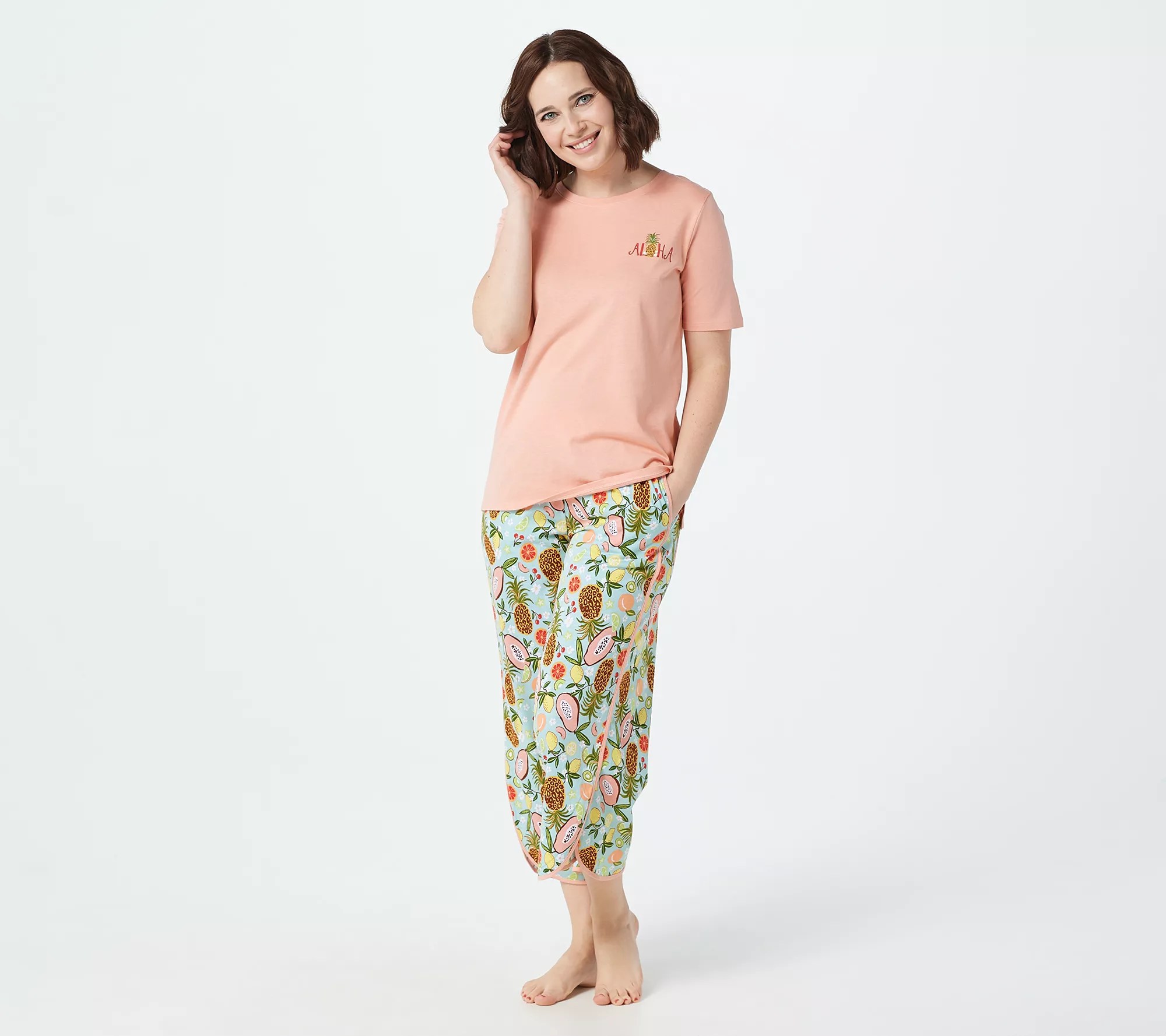 Cuddl Duds Cotton Touch Short Sleeve Pajama Set