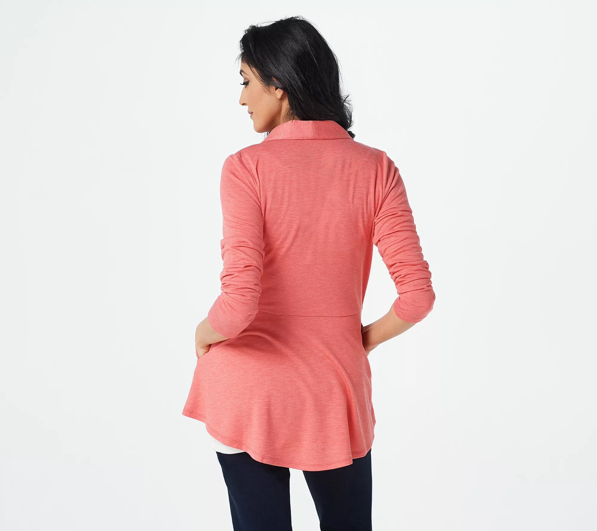 LOGO Lounge by Lori Goldstein French Terry Shawl Collar Jacket