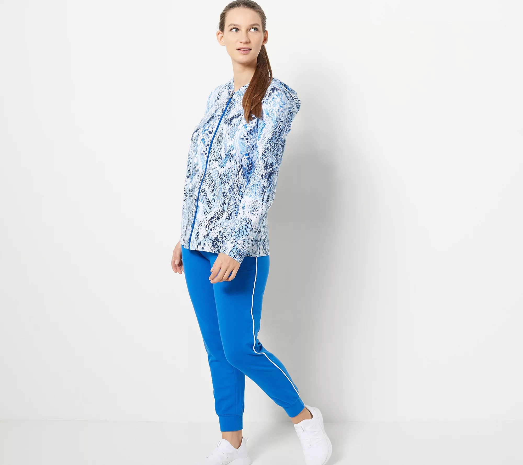 Sport Savvy Regular French Terry Jogger with Piping Detail