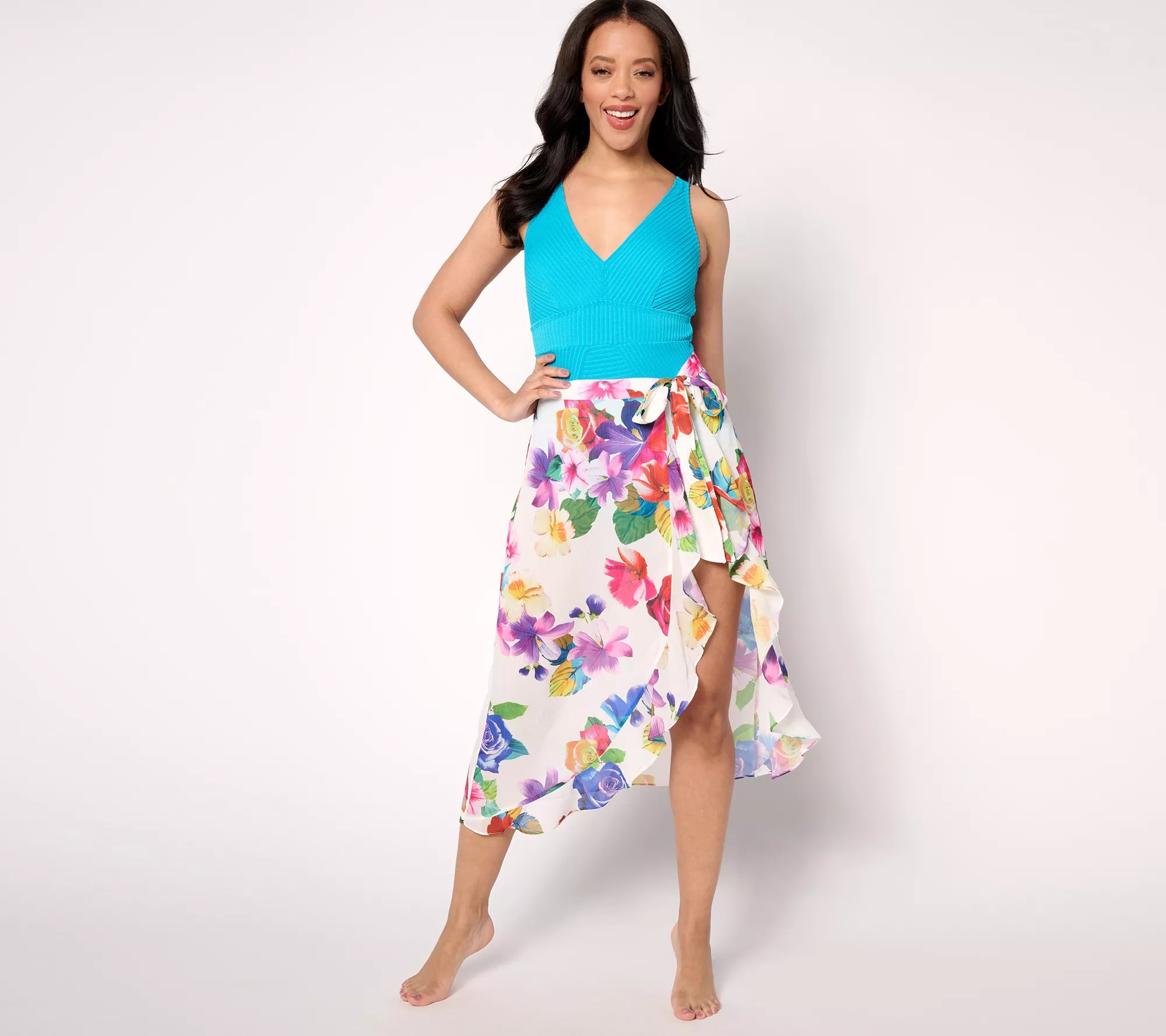 Isaac Mizrahi Live! Bridgehampton Printed Cover Up Skirt