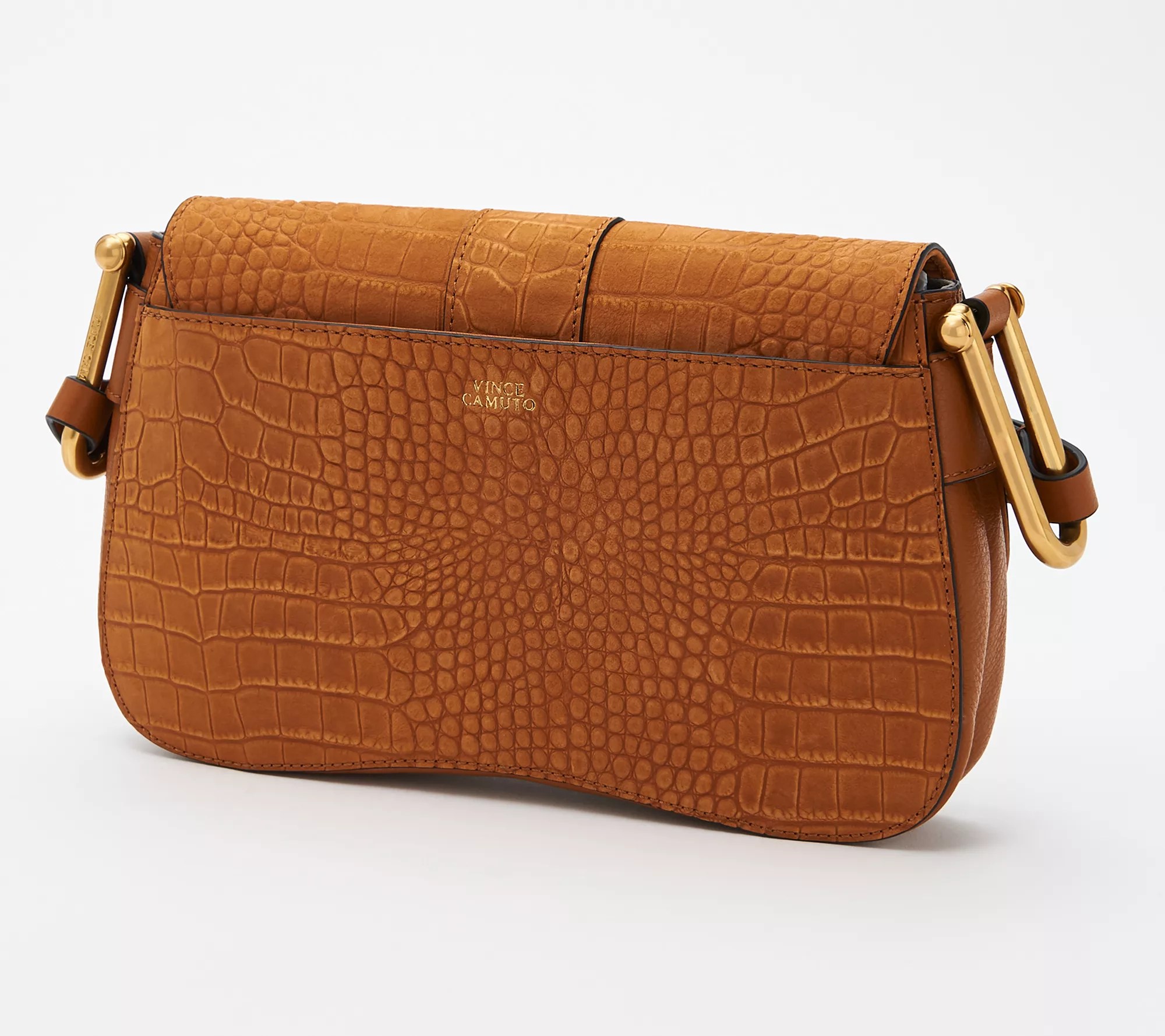 Vince Camuto Croco Embossed Leather Shoulder Bag Tal