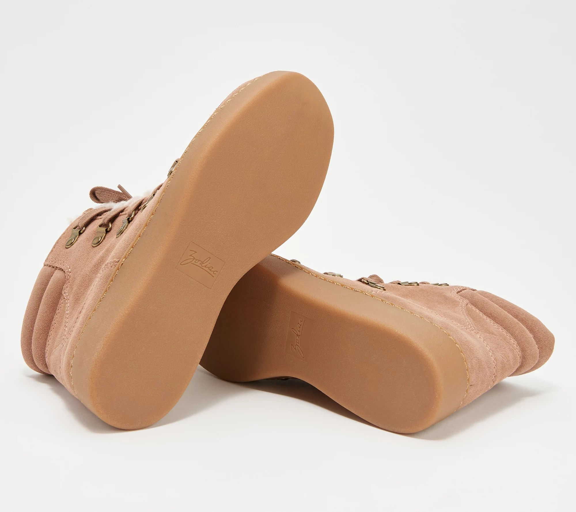 "As Is" Zodiac Suede Faux Shearling Ankle Boots Pierson