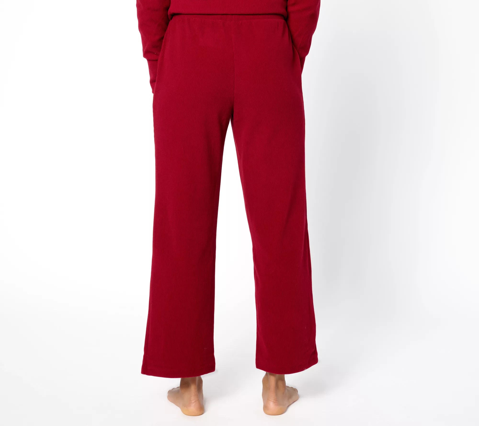 Cuddl Duds Ribbed Fleece Wide Leg Lounge Pant
