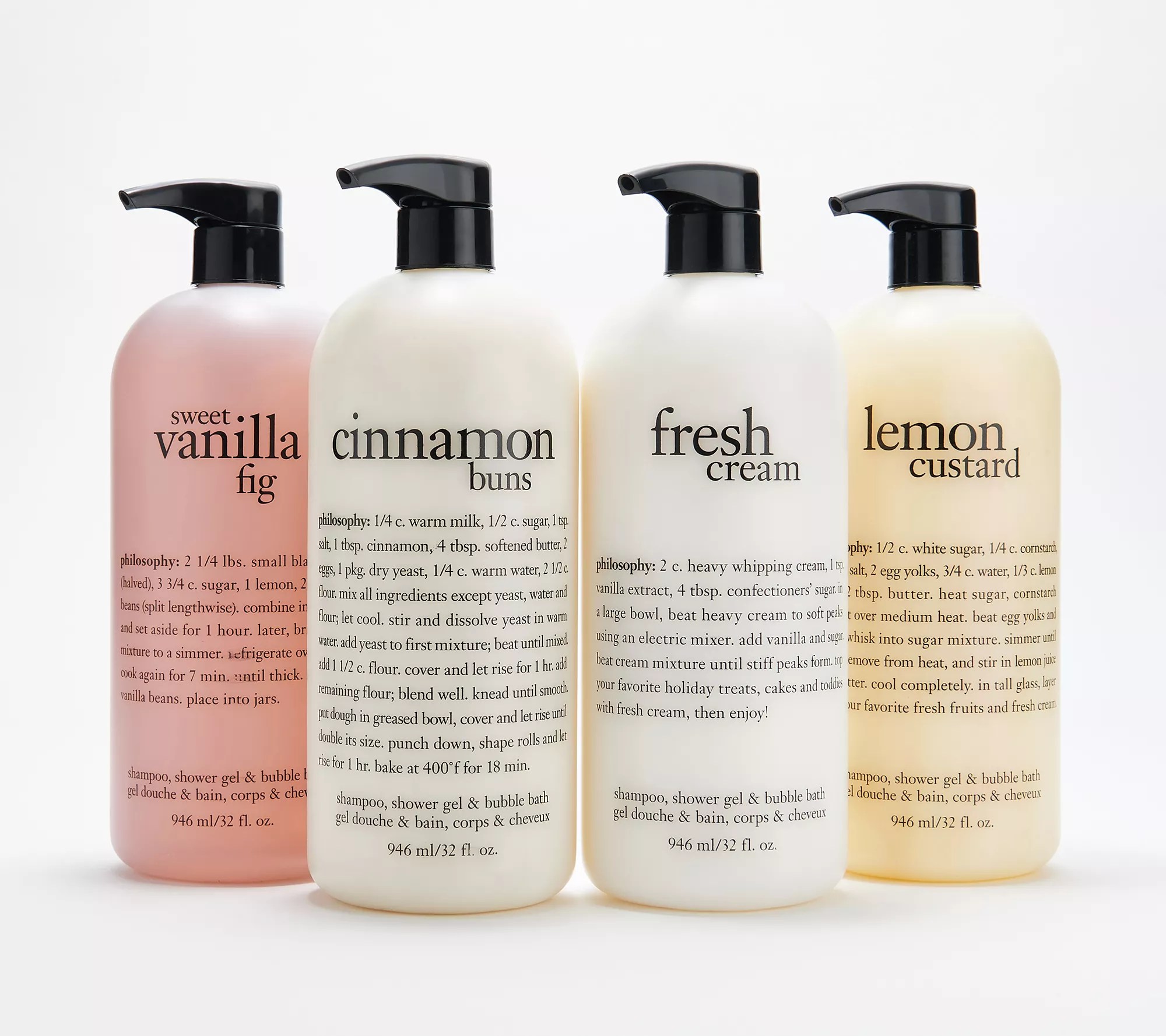 (QVC) philosophy supersize 32oz shower gel favorites 4pc collection