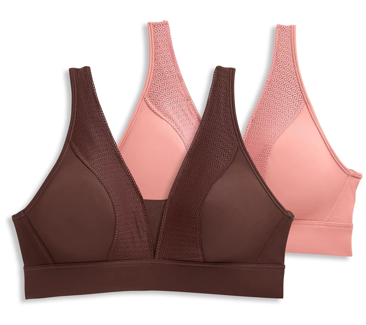 (QVC) Jockey Set of 2 Forever Fit Soft Touch Lace Bra