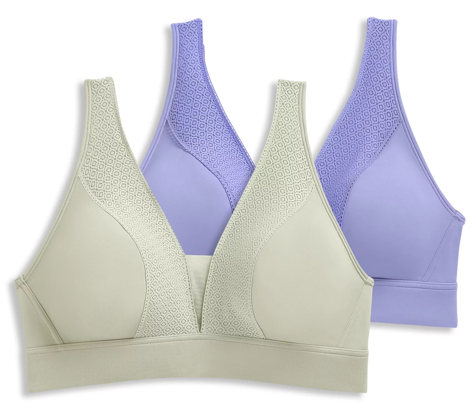 (QVC) Jockey Set of 2 Forever Fit Soft Touch Lace Bra