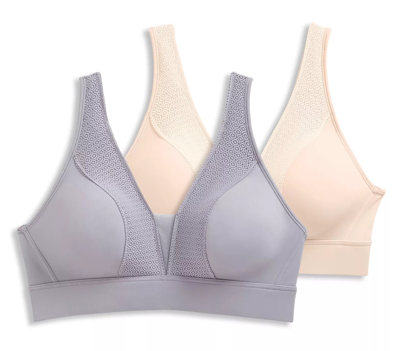(QVC) Jockey Set of 2 Forever Fit Soft Touch Lace Bra