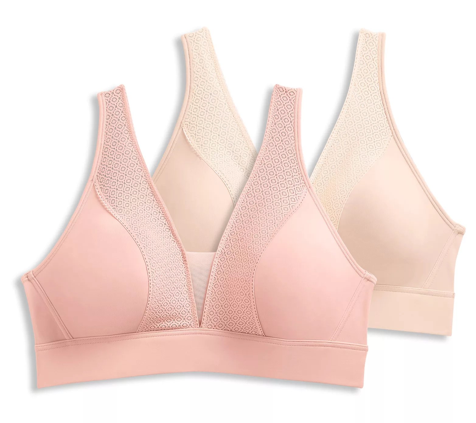 (QVC) Jockey Set of 2 Forever Fit Soft Touch Lace Bra