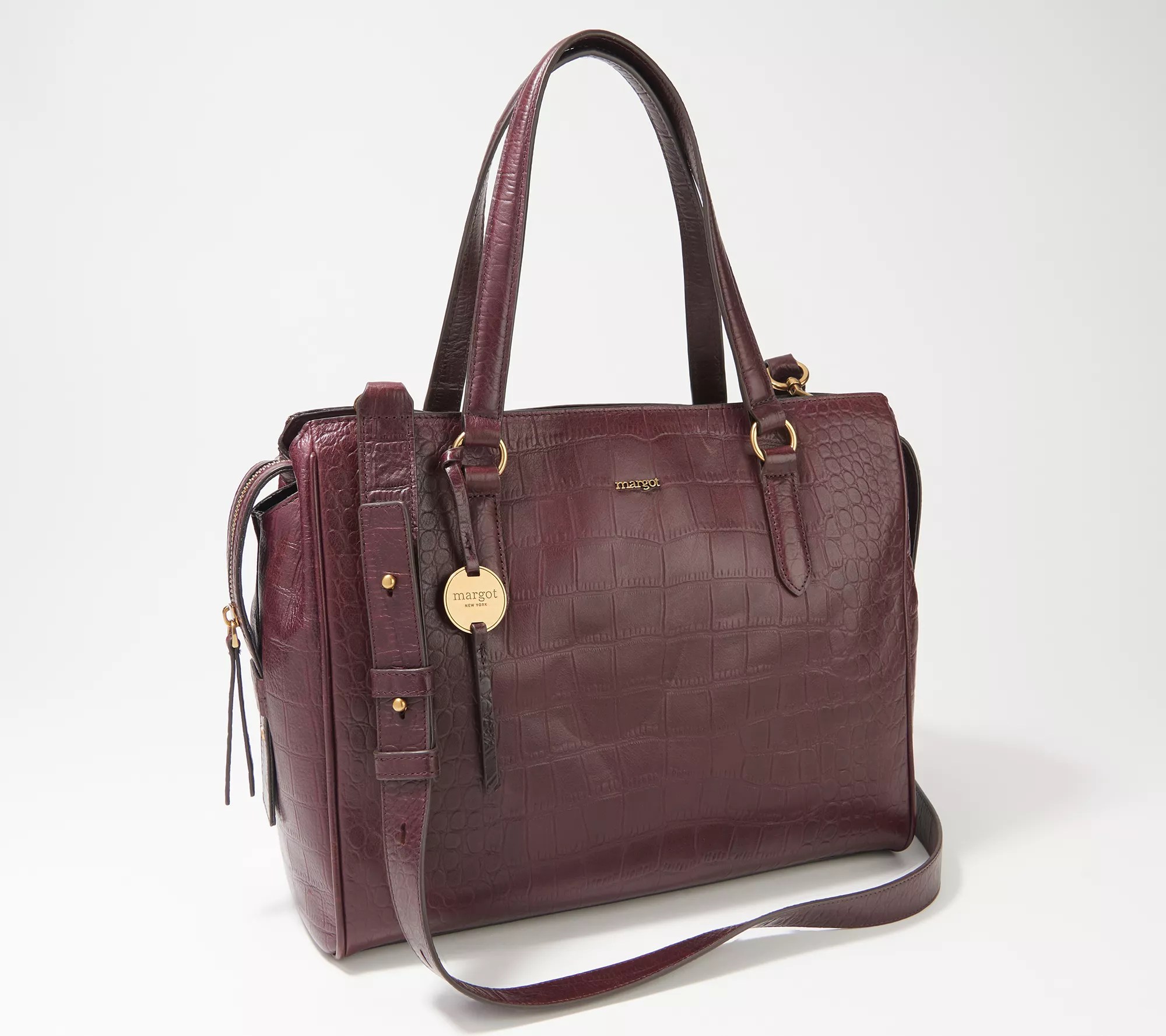 margot new york Taylor Triple Compartment Leather Tote