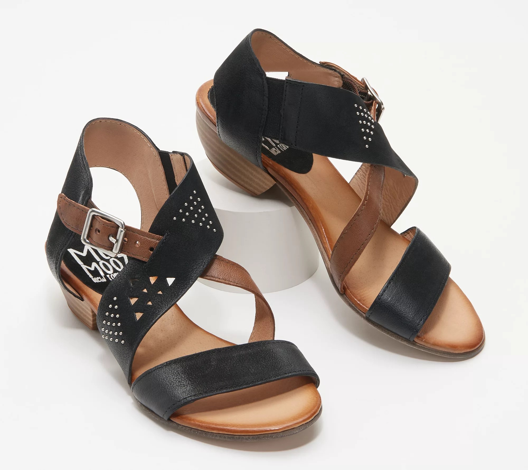 Miz Mooz Leather Wide Width Heeled Sandals Cienna