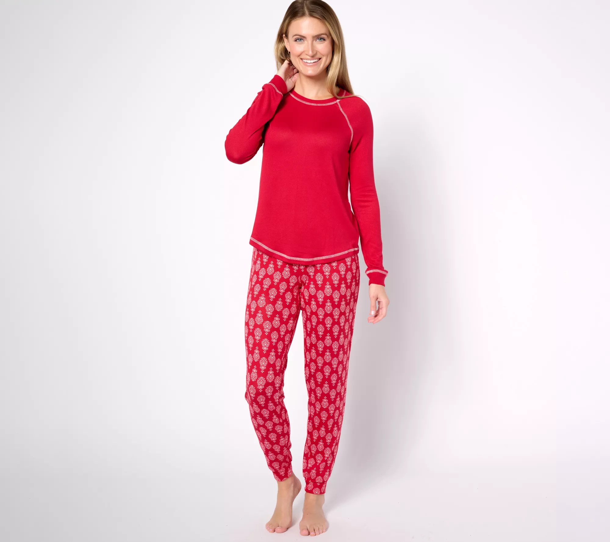 MUK LUKS Butter Knit Long Sleeve & Jogger Pajama Set