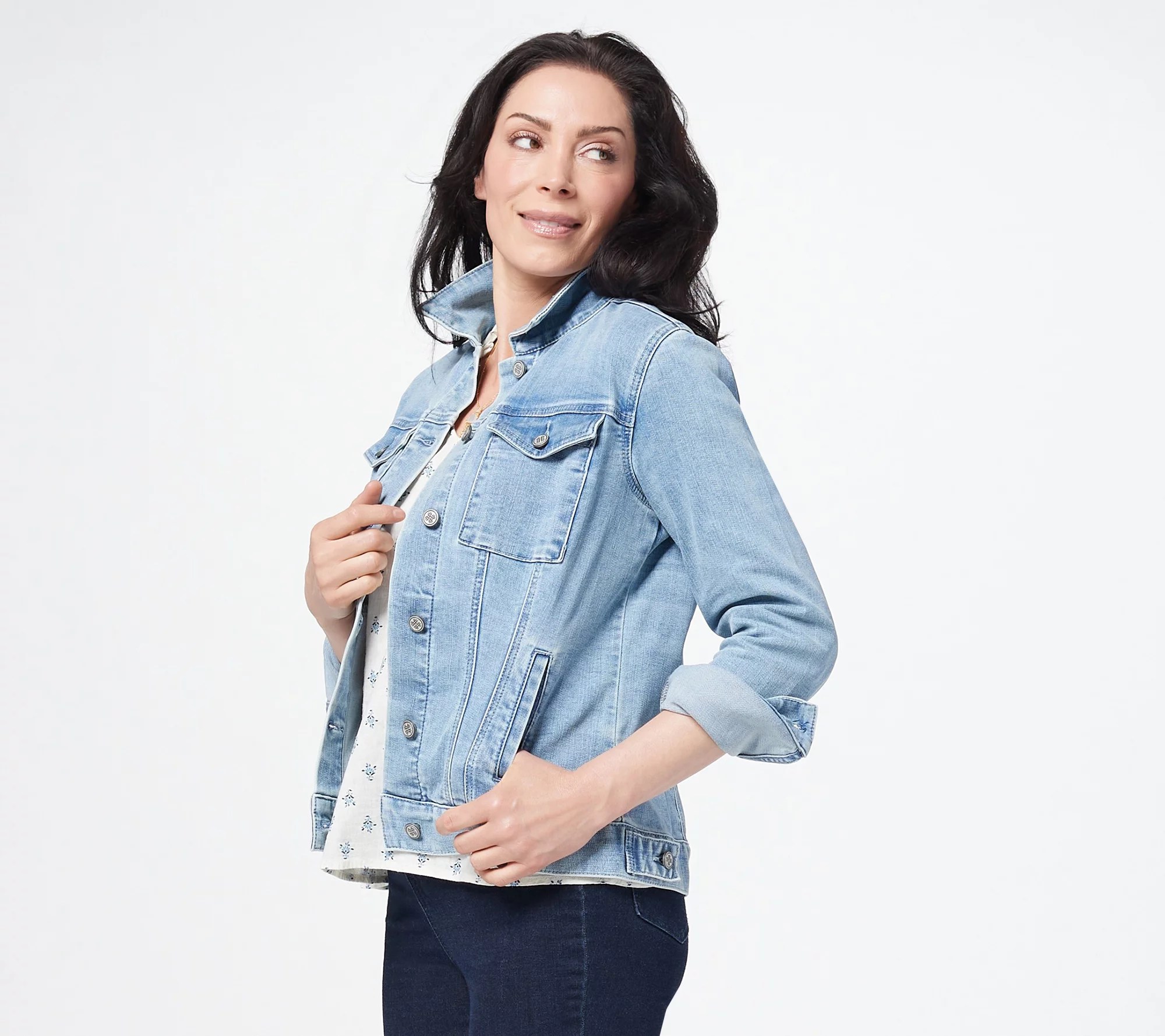 Laurie Felt Daisy Denim Jacket Denim Washes