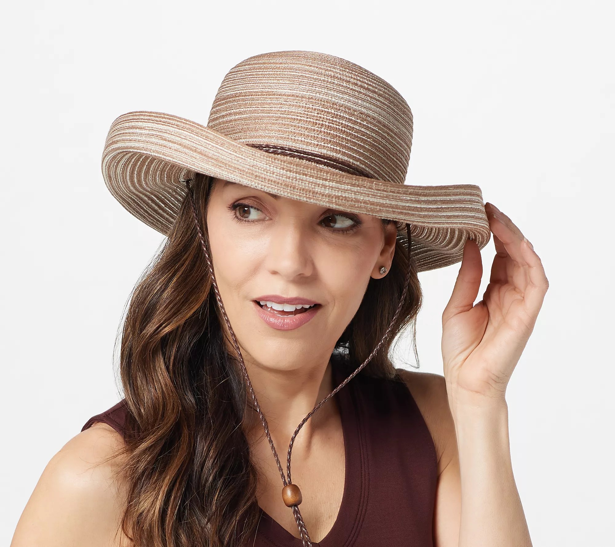 San Diego Hat Co. Mixed Braid Kettle Brim Sun Hat