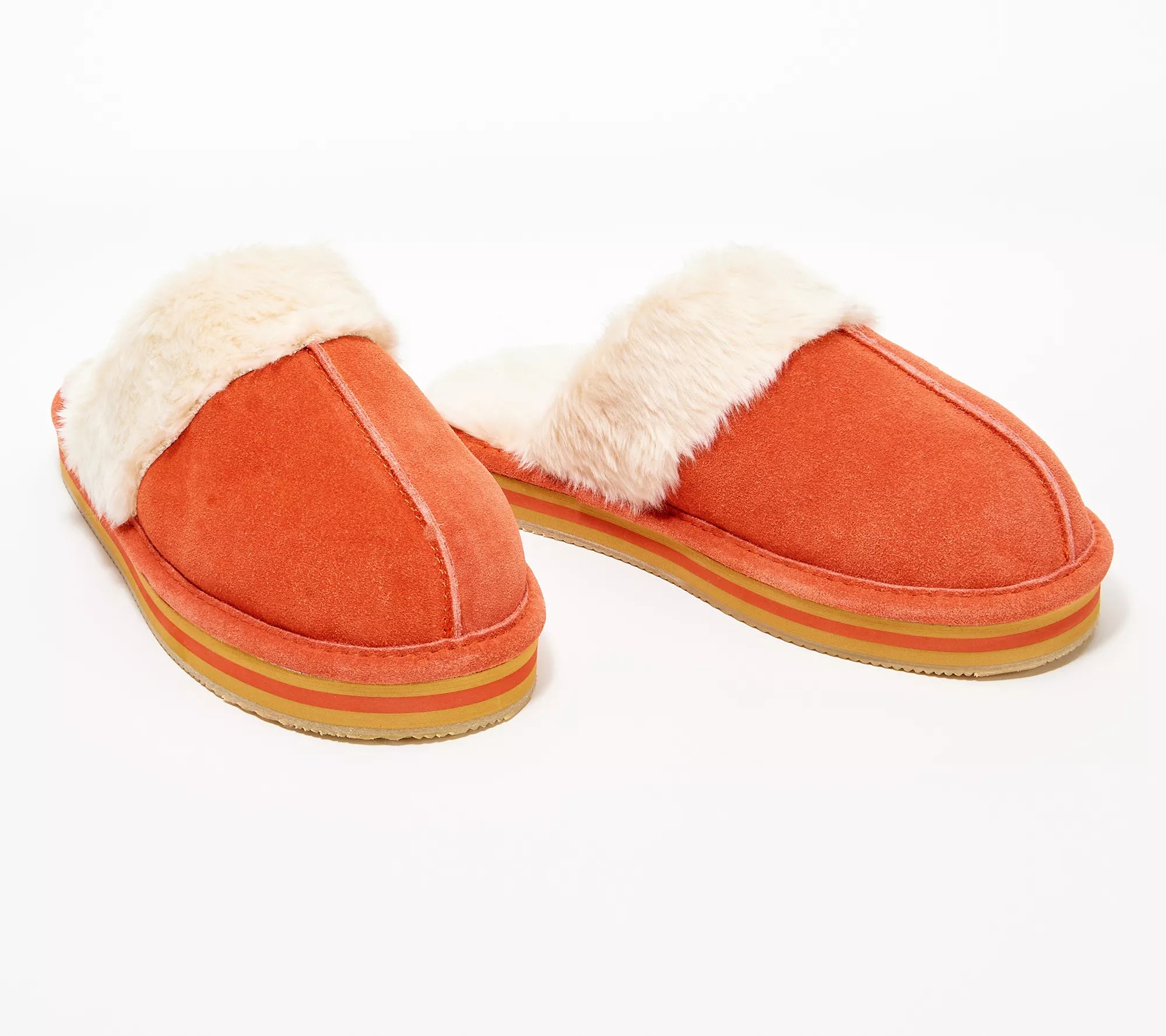 Clarks Suede FauxFur Clog Slippers