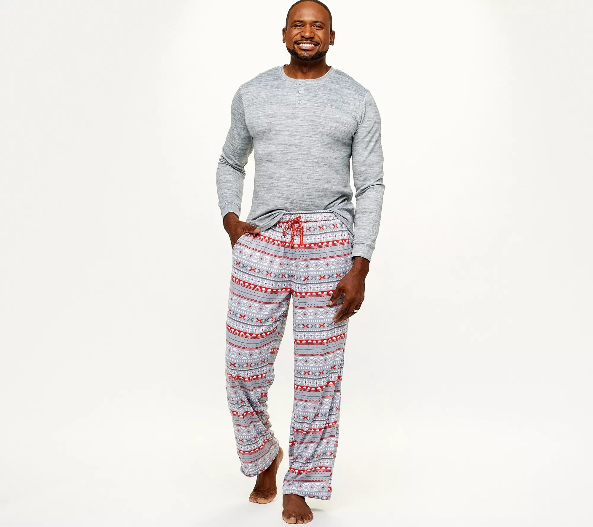 MUK LUKS Men's Regular Butter Knit Matching Pajama Set