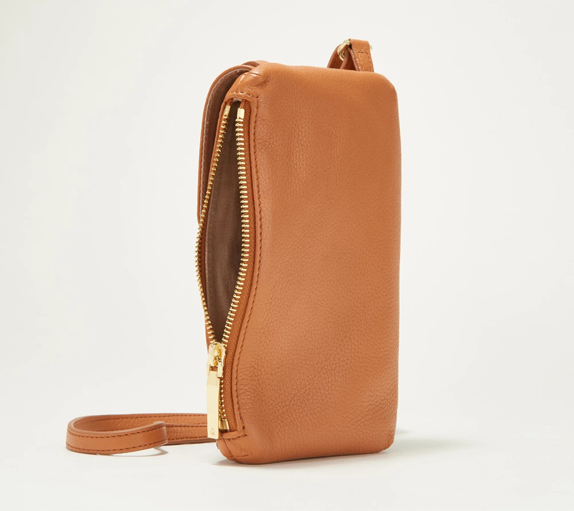 (QVC) Q2 G.I.L.I. Cruise Pebble Leather Small Crossbody