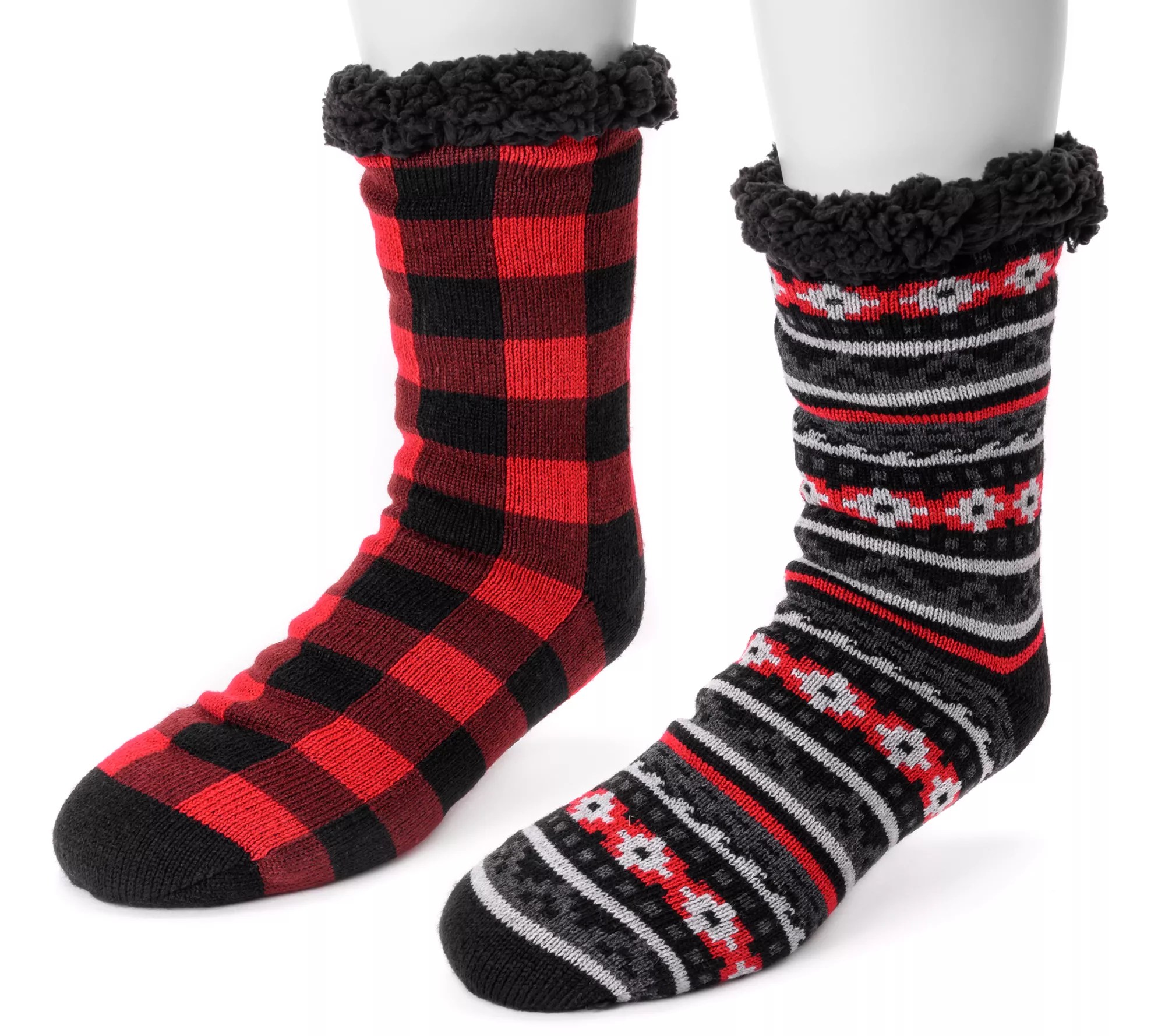 MUK LUKS Men's Jojoba Infused Cabin Socks Set of 2