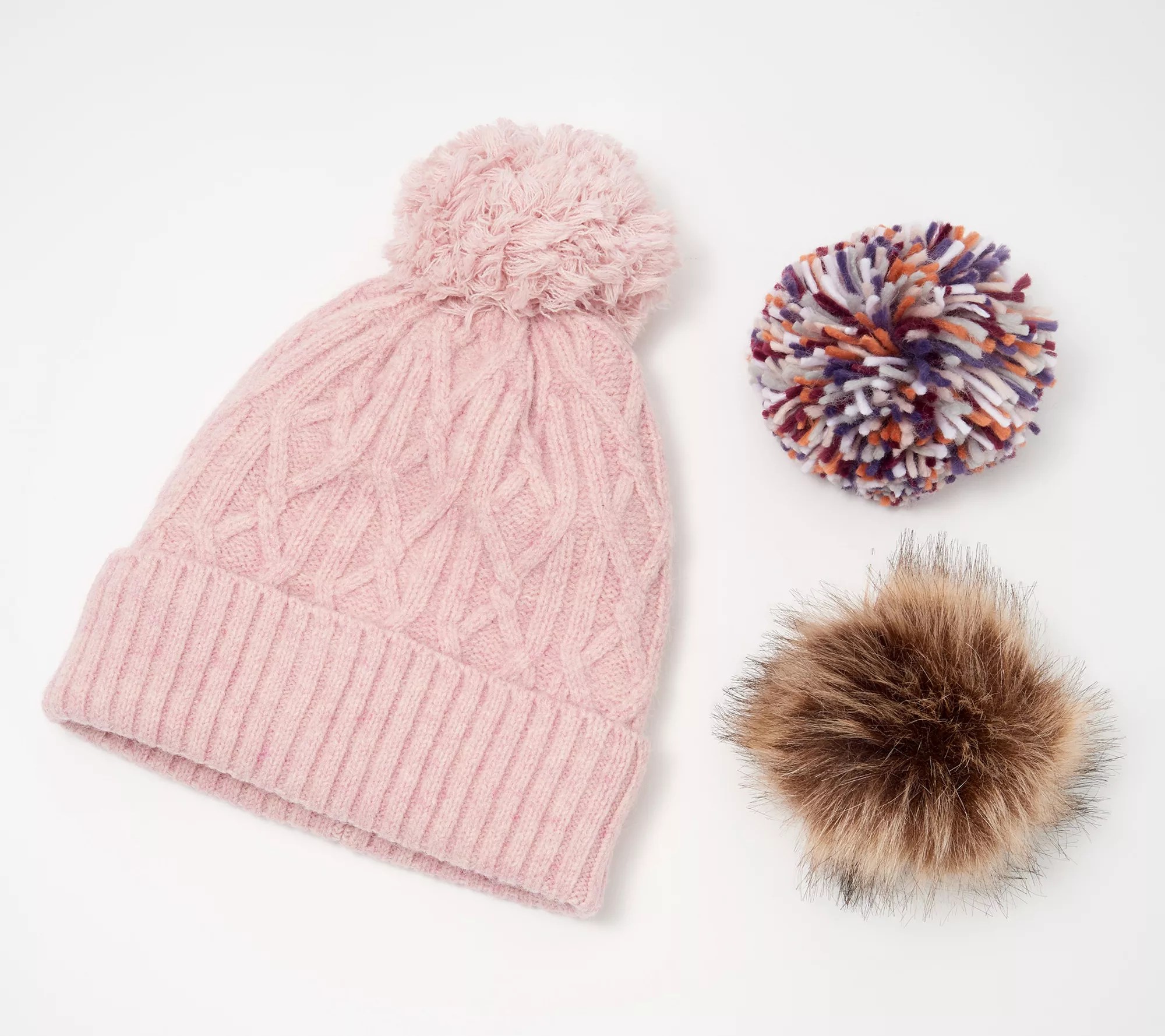 MUK LUKS Beanie with Removable Poms