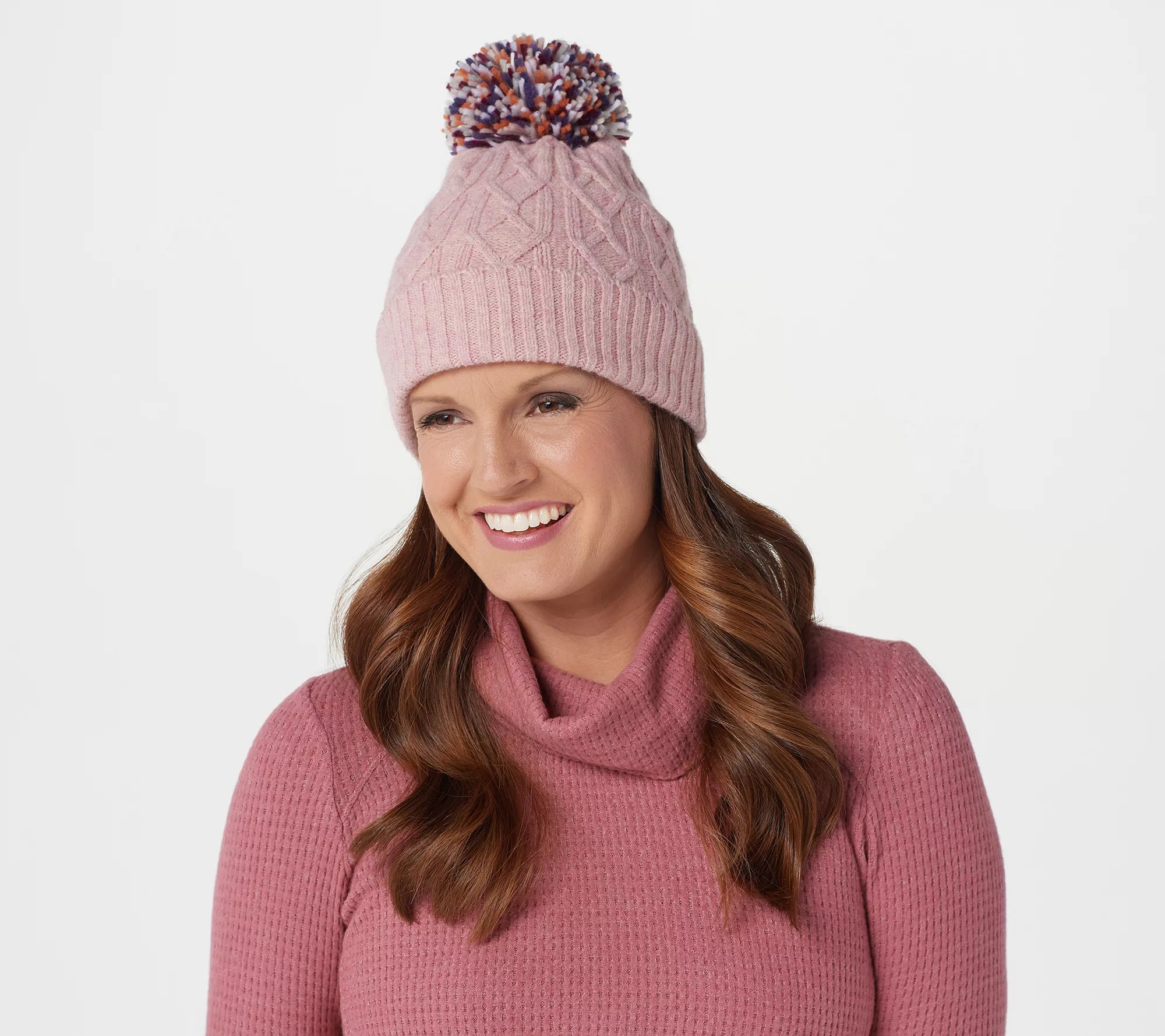 MUK LUKS Beanie with Removable Poms