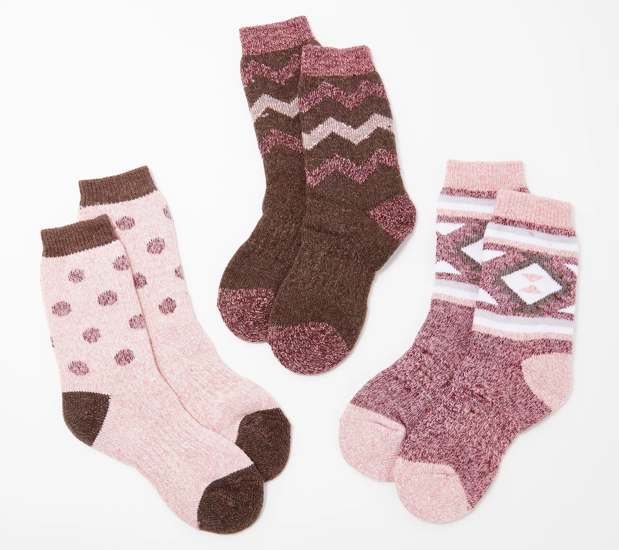 MUK LUKS Novelty Print Wool Boot Socks Set of 3